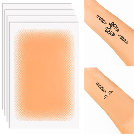 ANCIRS 4pcs Tattoo Cover Up Patch, Invisible Breathable Scar Patch, Waterproof Sweatproof Concealer Makeup Sticker, Skin Cover Up Pad for Tattoo, Scar, Birthmarks, Dark Spots (Yellow Skin)