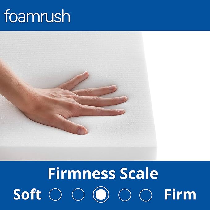 FoamRush 6-Inch Bunk (48" x 80") High Density Foam RV Mattress Replacement with Cotton Cover, Medium Firm, Pressure Relief Support, Travel Camper Trailer Truck, Made in USA, CertiPUR-US Certified