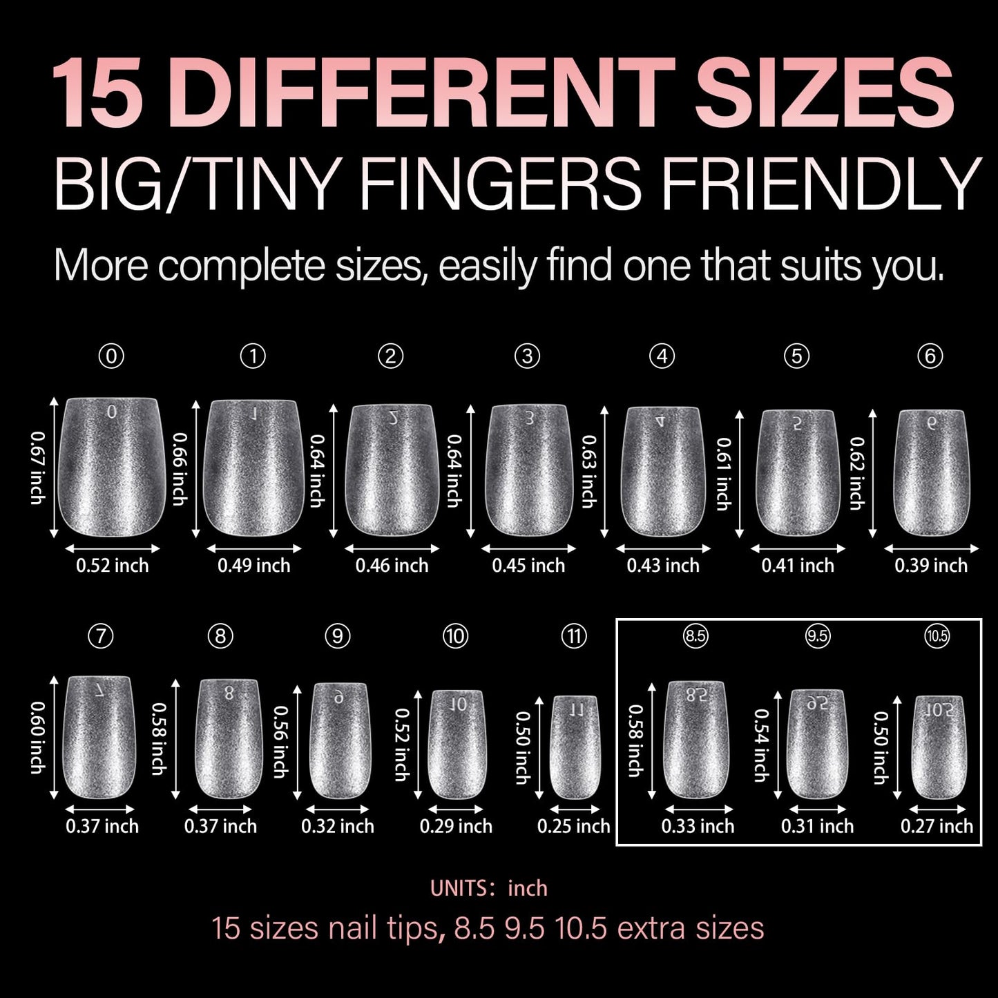 AILLSA Extra Short Coffin Nail Tips - 240 PCS Upgraded Matte Gel Full Cover Nails Tips No Filed, Pre-shaped Clear Acrylic False Gelly Soft Nail Tip for DIY Press On Nails 15 Sizes With Box