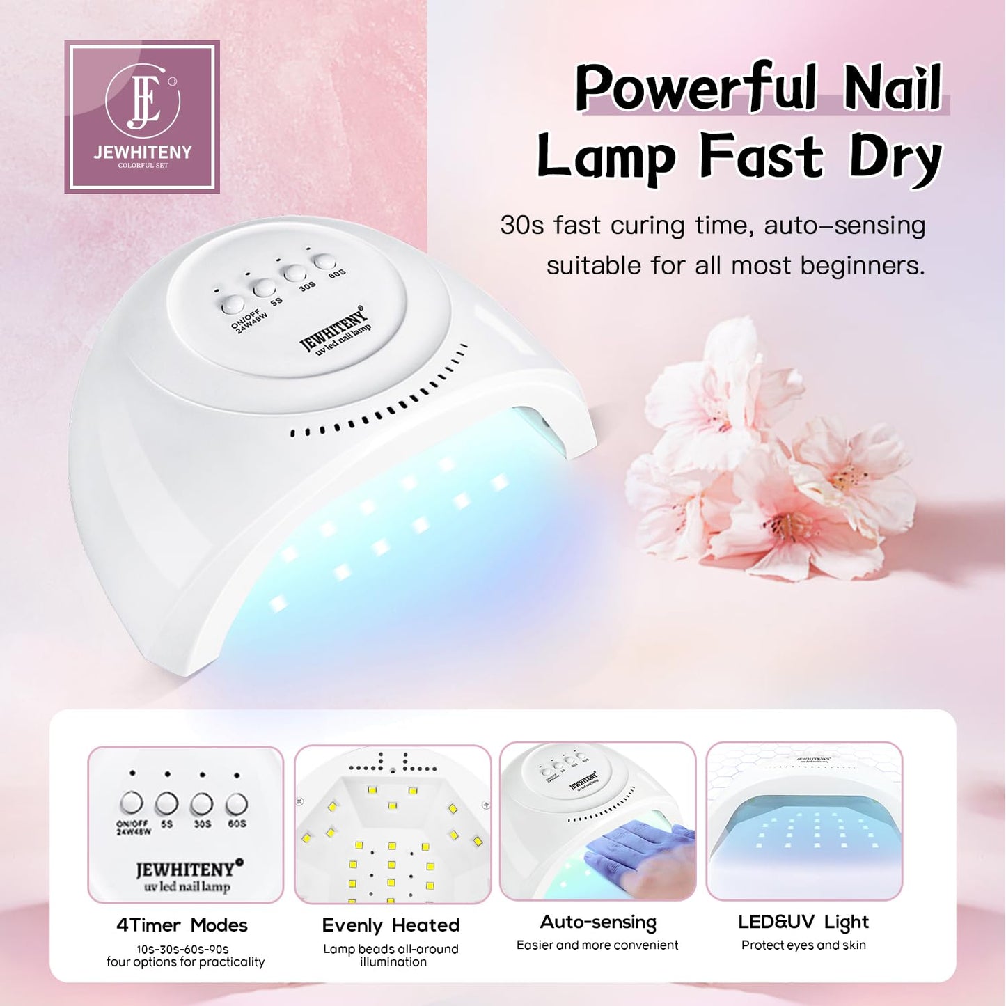 27 Colors Gel Nail Polish Kit with U V Light, U V LED Nail Dryer Lamp Curing Gel Nail Polish Set Popular Gel Nail Polish Set DIY at Home, Nail Manicure Tools