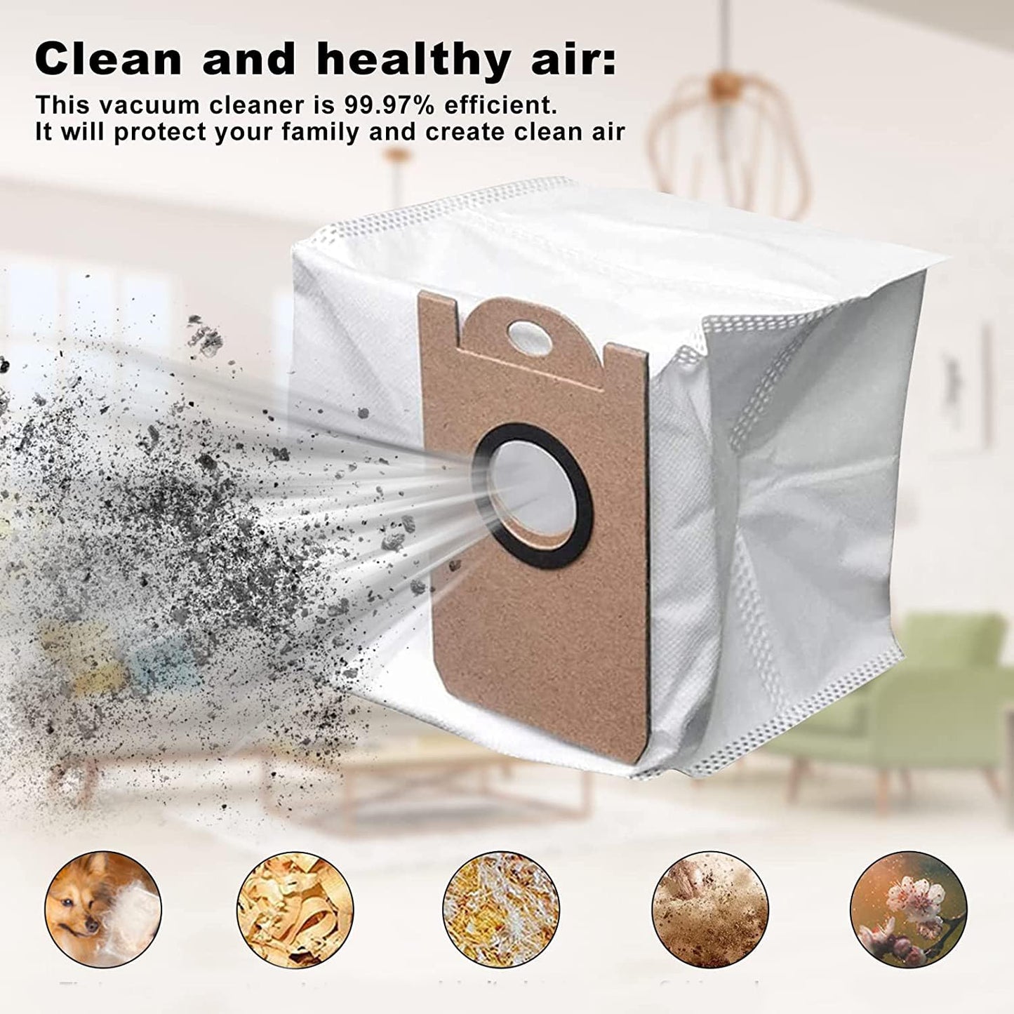 10 Pack Dust Bags for iHome AutoVac Nova S1 Pro, iHRVS1PRO-3BLK, iHRV6-BLK, iHRV7-SLK, iHRV13-BLK,iHRV14-BLK Robot Vacuum Replacement Accessory Parts