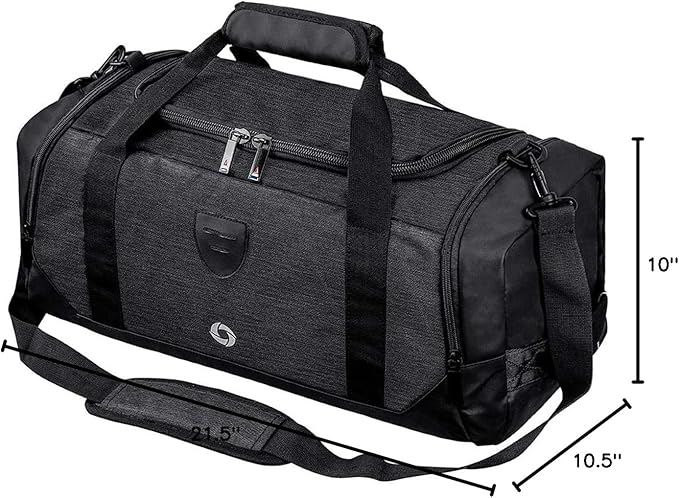 Gym Duffle Bag Backpack Waterproof Sports Duffel Bags Travel Weekender Bag for Men Women Overnight Bag with Shoes Compartment Black