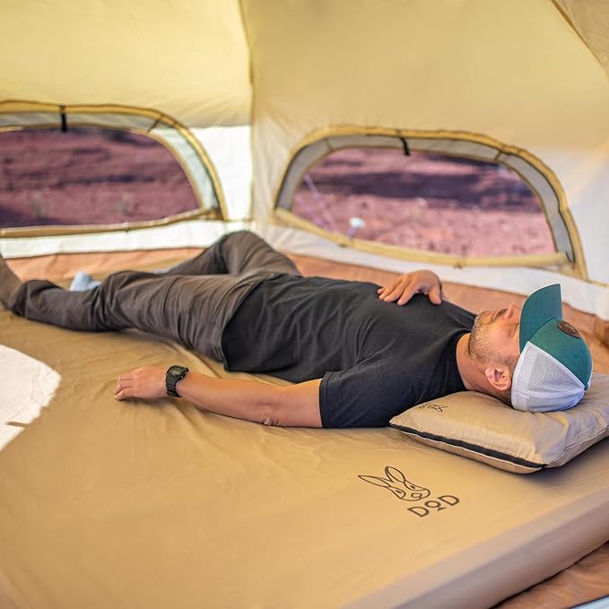 Soto Sleeping Pad for Camping - Extra Thick Self-Inflating Camping - Mattress and Camping Pillow - Tan - Large