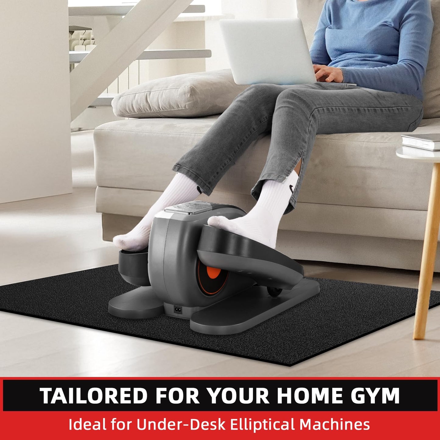 Treadmill Mat for Peloton Bike, Elliptical, Spin Bike, Walking Pad – 6mm Non-Slip Floor Mat for Under Treadmill, Exercise Equipment, Gym, Carpet & Hardwood Floor