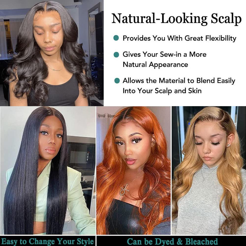 Amskdum Body Wave 3 Human Hair Bundles Extensions 12A Human Hair Weave 100% Unprocessed Brazilian Virgin Human Hair Extensions For Women Natural Black (22" 22" 22")
