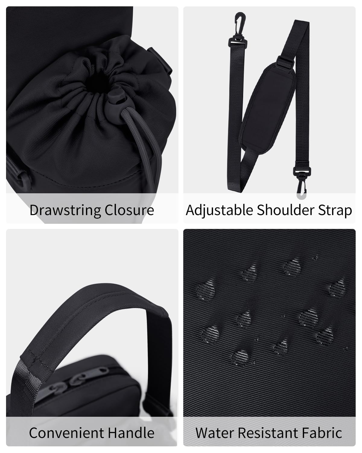 Wandering Nature Water Bottle Holder with Strap 32oz Insulated Water Bottle Carrier Sling Bag with Phone Pocket Water Bottle Pouch for Hiking Walking (Patent Pending)