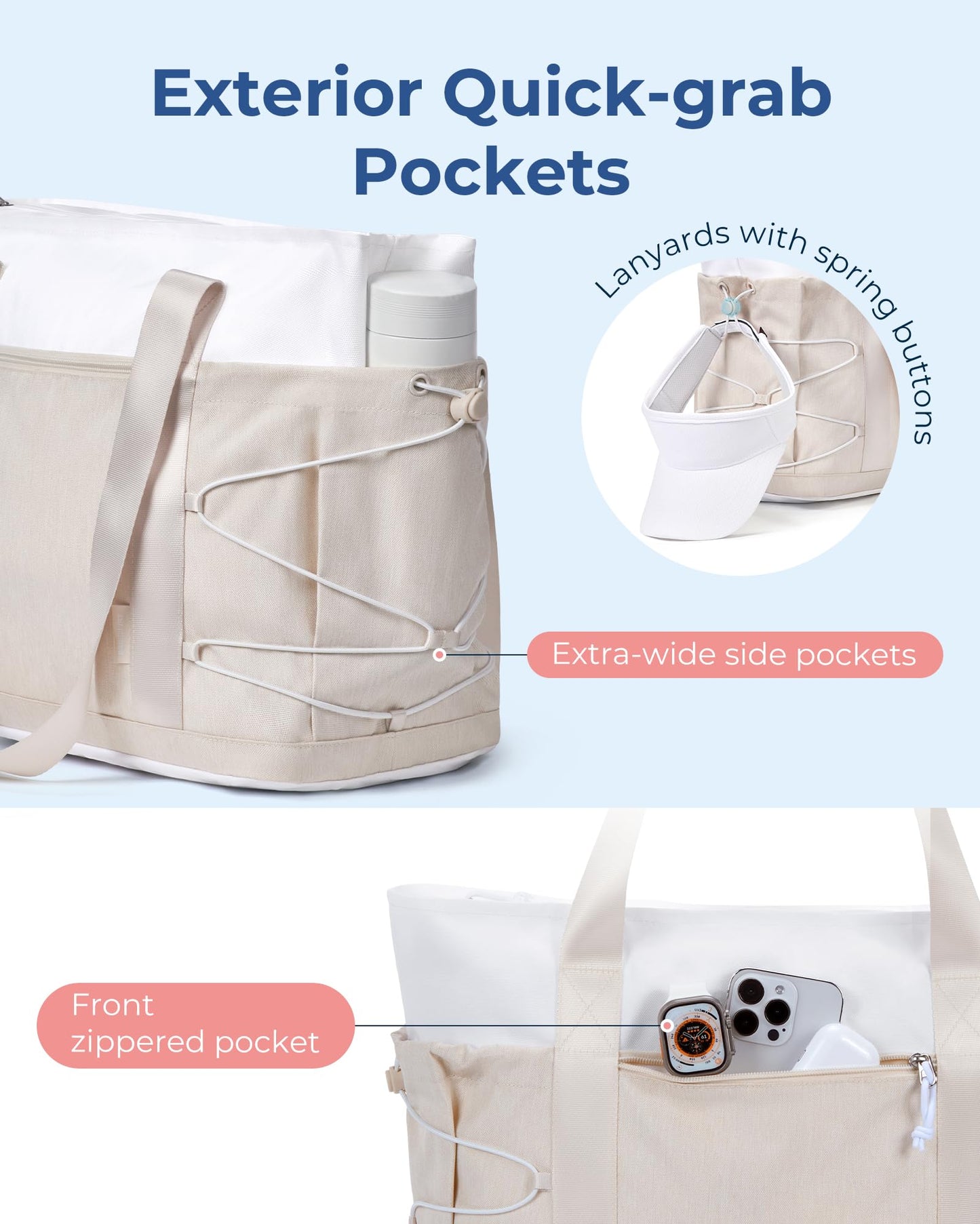 BAGSMART Tote Bag for Women, Foldable Tote Bag With Zipper Large Handbags Shoulder Bag Commuter bag for Travel/Work/Sport, Green