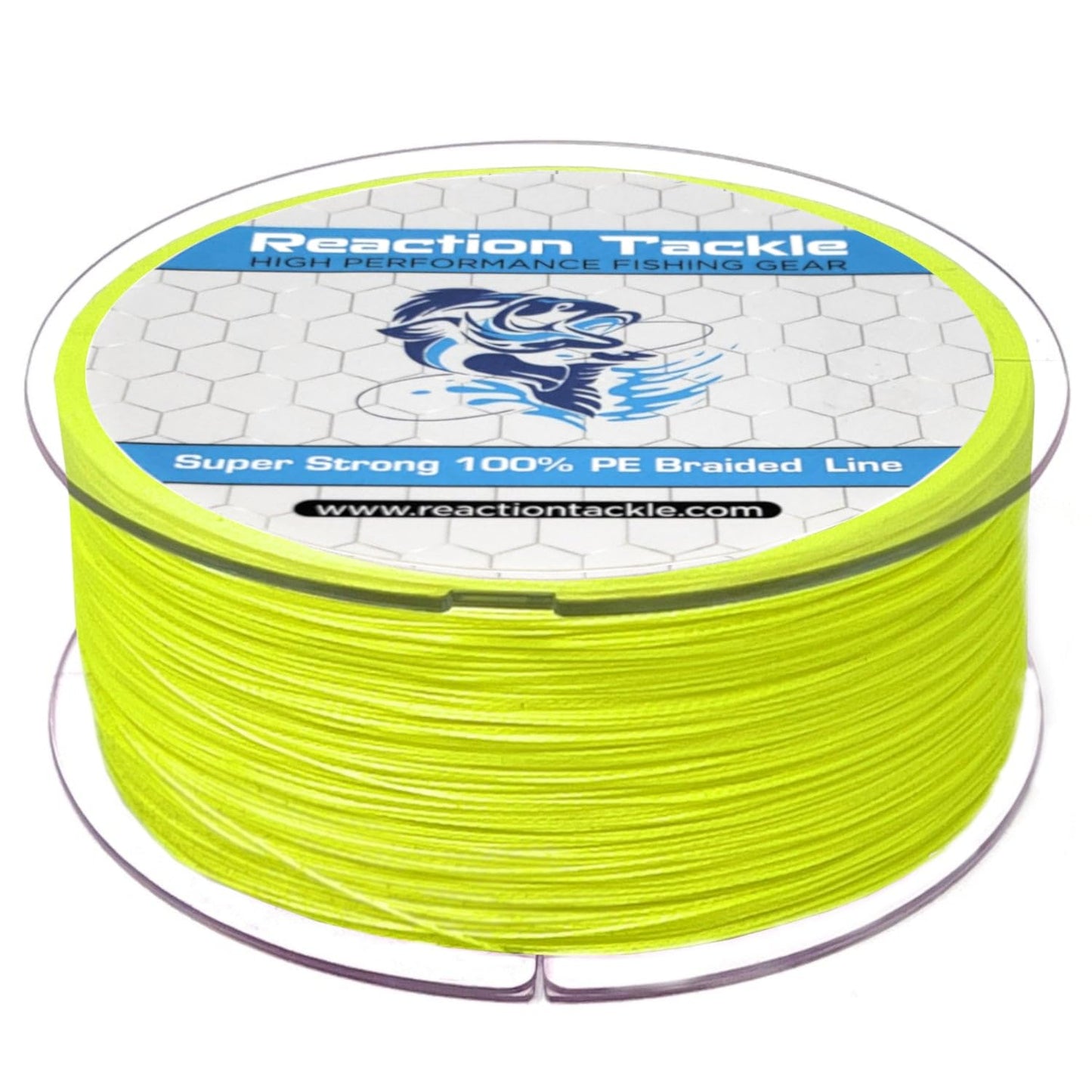 Reaction Tackle Braided Fishing Line Hi Vis Yellow 6LB 150yd