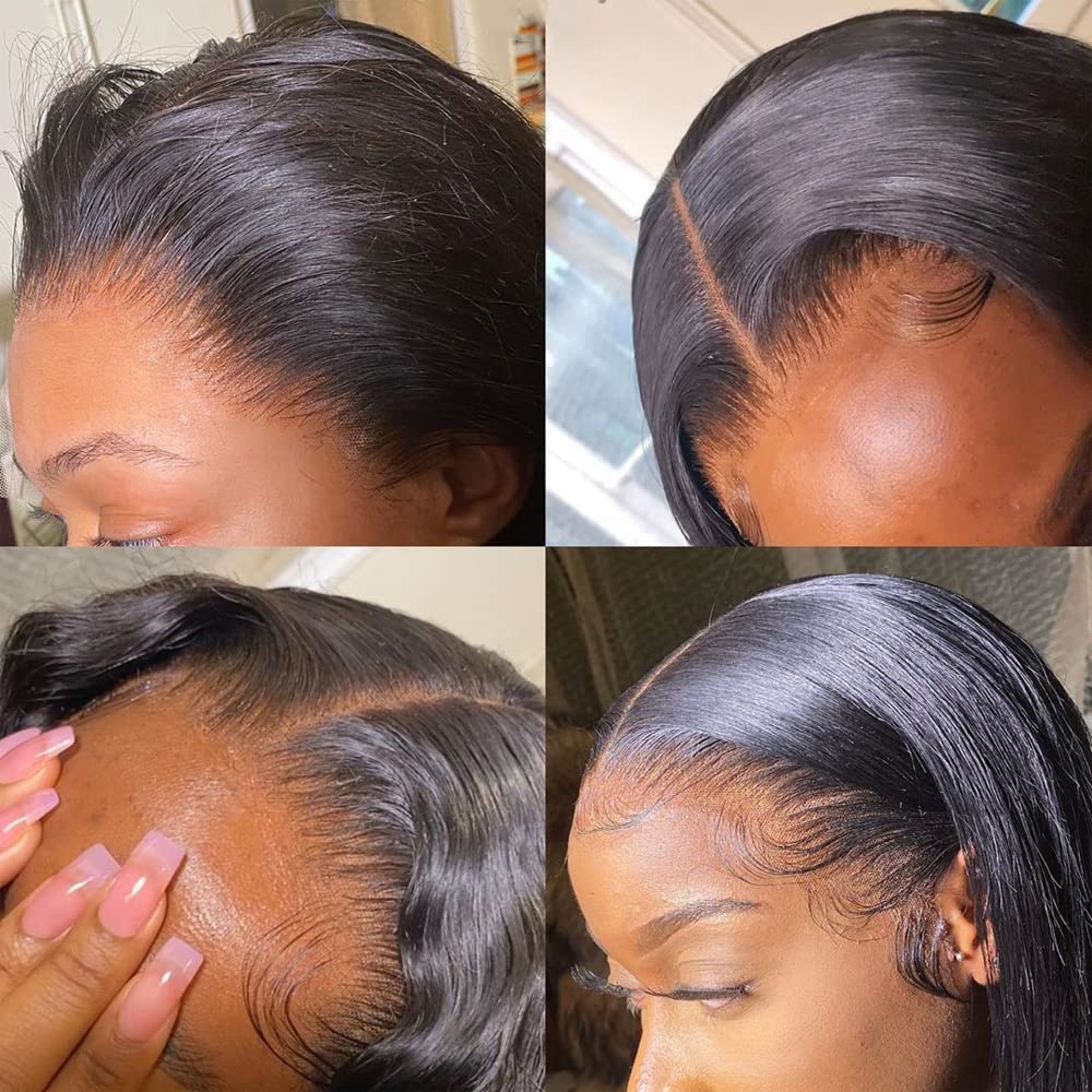 ALLRUN HD 13x4 Lace Frontal Closure Body Wave 10A Ear to Ear 13x4 REAL HD Lace Frontal with Baby Hair Body Wave Human Hair(22 Inch)