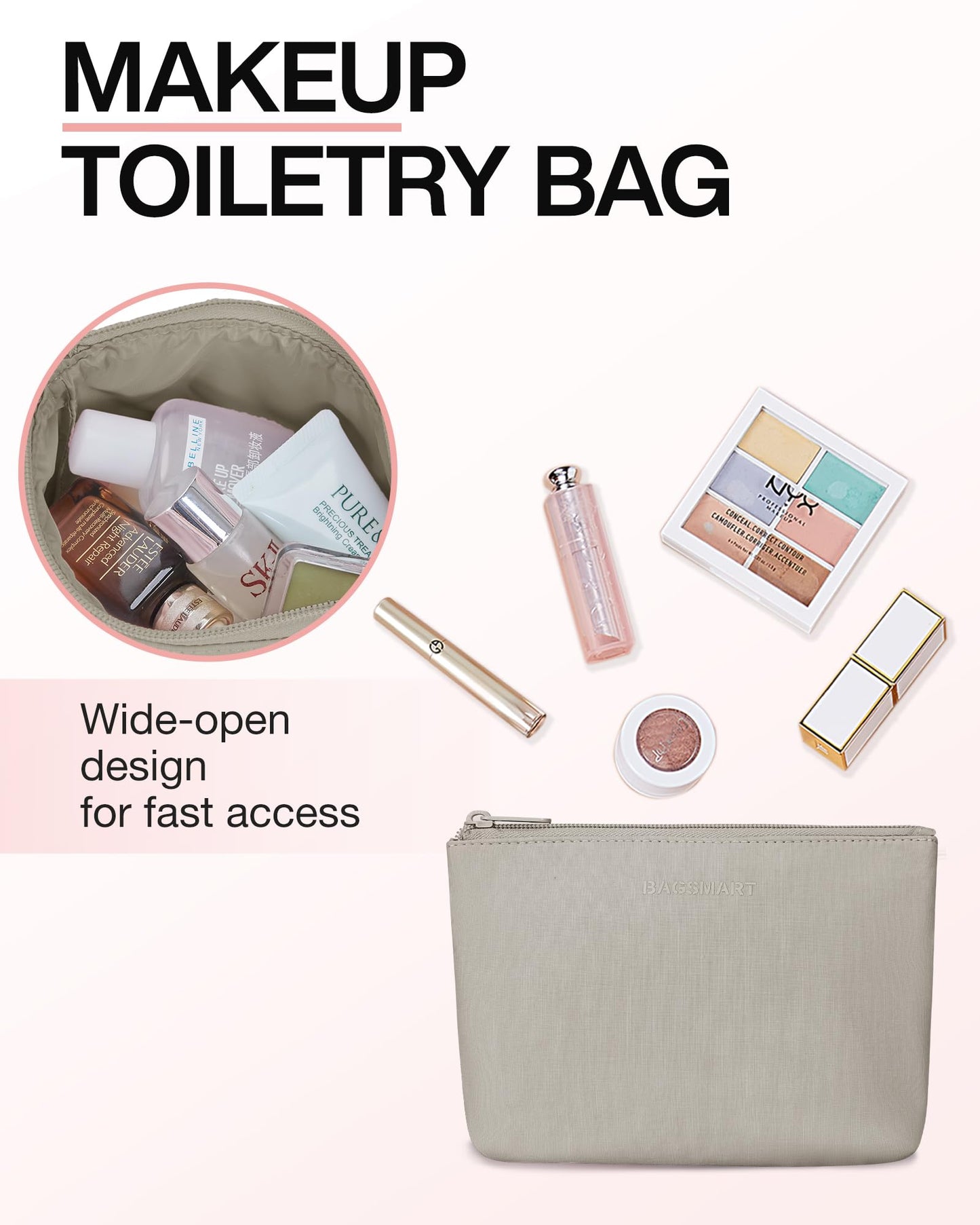 Weekender Bags for Women, BAGSMART Travel Duffel Bags with Shoe Compartment,Personal Item Travel Bag for Airlines, Carry on Overnight Tote Bag with Toiletry Bag (Beige)