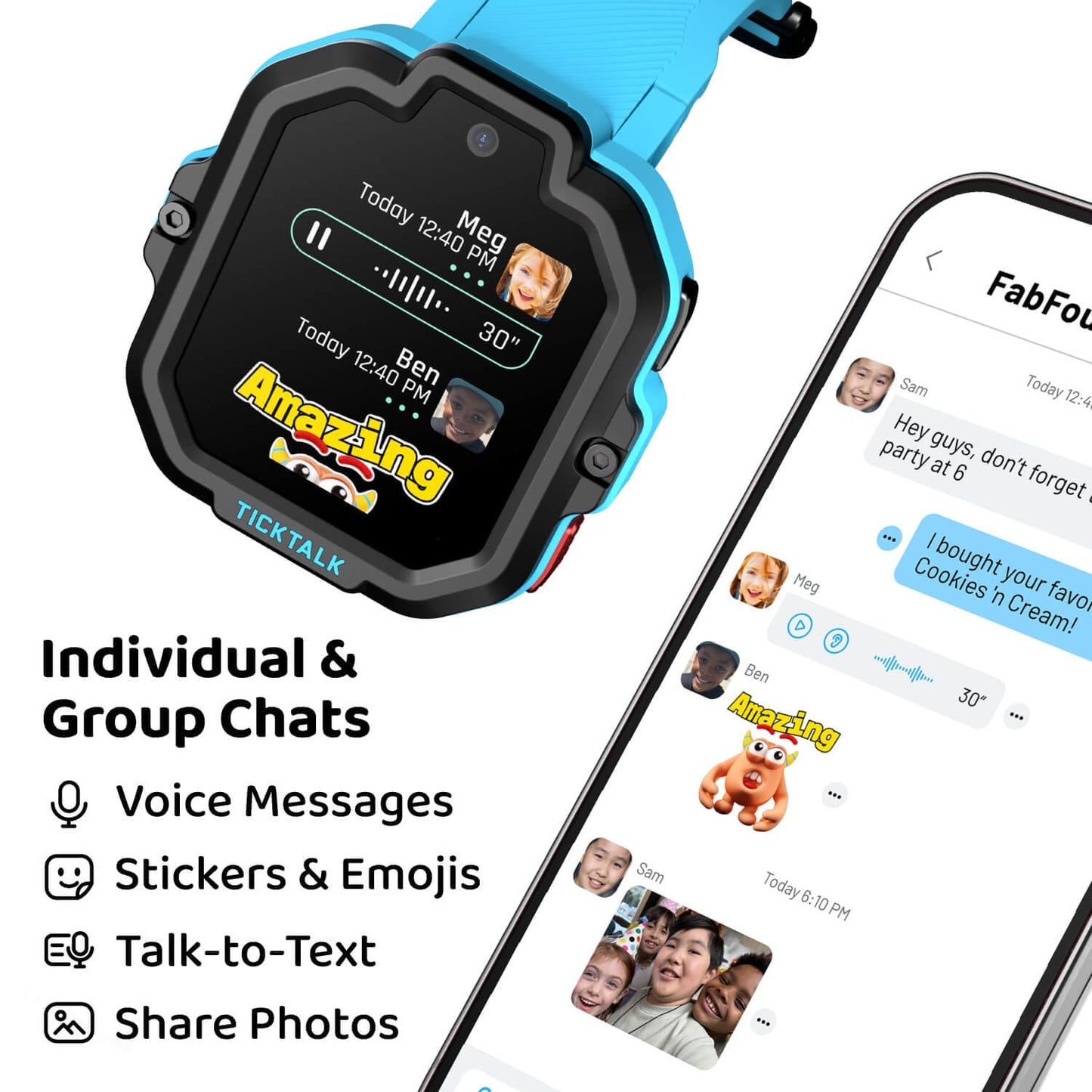 TickTalk5 - Kids Smart Watch with GPS Tracker, Video Calling, SOS, & Parental Controls | Smartwatch with Free Music, Texting, Kid Phone Call and Text, Boys & Girls - 4G Smart Watch for Kids 3-12