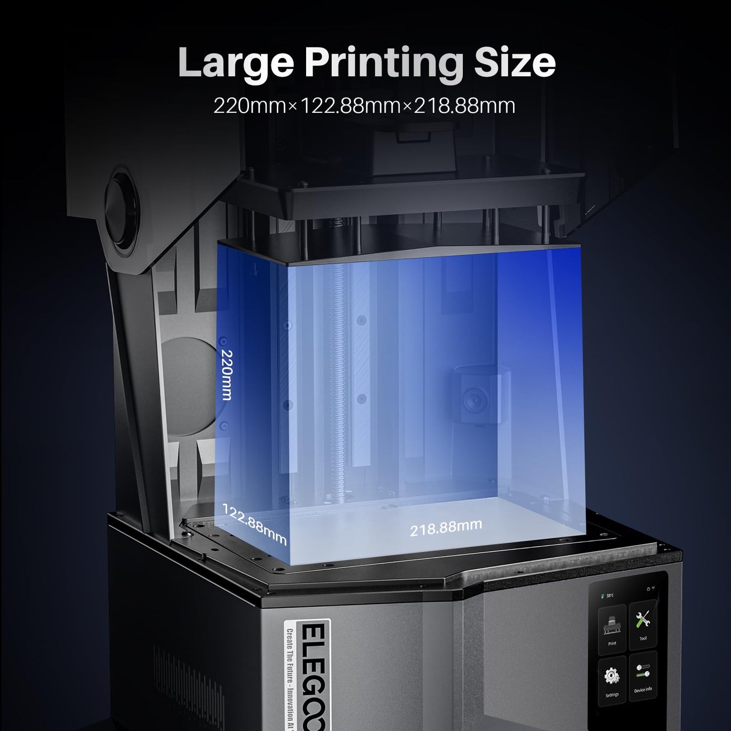 ELEGOO Saturn 4 Ultra 12K MSLA Resin 3D Printer, Smart Mechanical Sensor, Fast Printing Up to 150mm/h, AI Camera, WiFi Cluster Printing, Automatic Leveling, Large Printing Size 218.88*122.88*220mm³