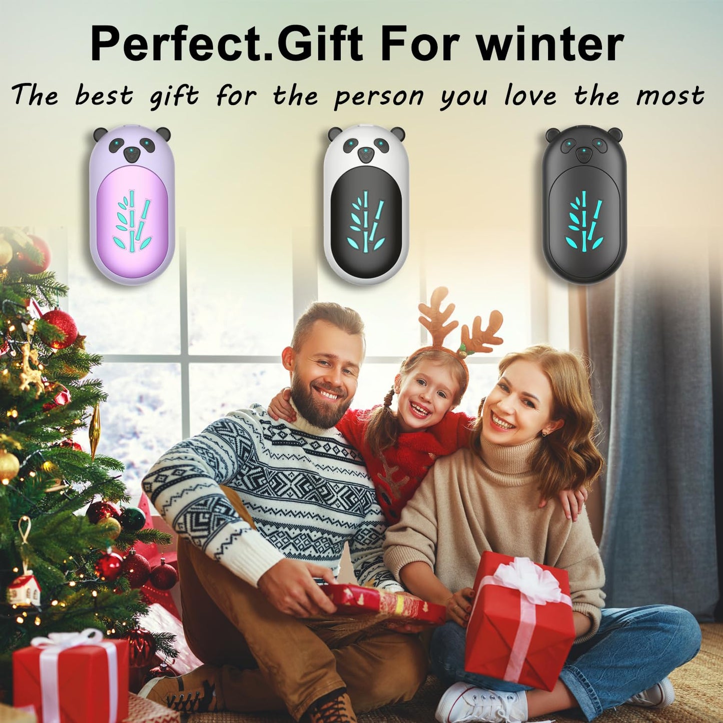AI Hand Warmers Rechargeable 2 Pack, 6000mAh Electric Hand Warmer Reusable, 20Hrs Long Heating, Portable Pocket Heater Handwarmer for Women Men, Outdoor Camping, Ski Equipment(Black/White)