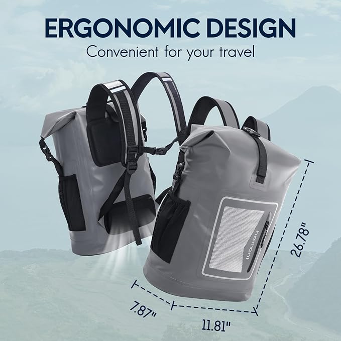 Haimont Waterproof Backpack Dry Bag Floating Roll Top Dry Sack Durable Backpack for Kayaking, Surfing, Rafting, Fishing, 30L