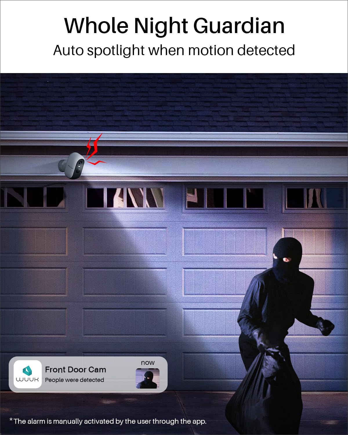 WUUK Indoor Outdoor Security Camera Wireless 2K, Homebase + 2 Cameras, No Monthly Fees, 32GB Storage, 2.4/5 GHz WiFi, 240 Days Battery Life, Night Vision, Compatible with Alexa & Google