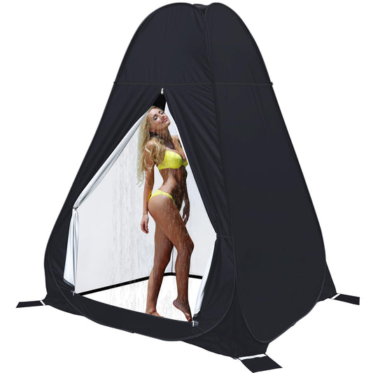 anngrowy Shower Privacy Tent, 7FT Extra Large Pop Up Toilet Tent, Portable Outdoor Bathroom Shower Enclosure, Privacy Shelter for Changing Camping Hiking Beach Dressing, Fishing, UPF50+