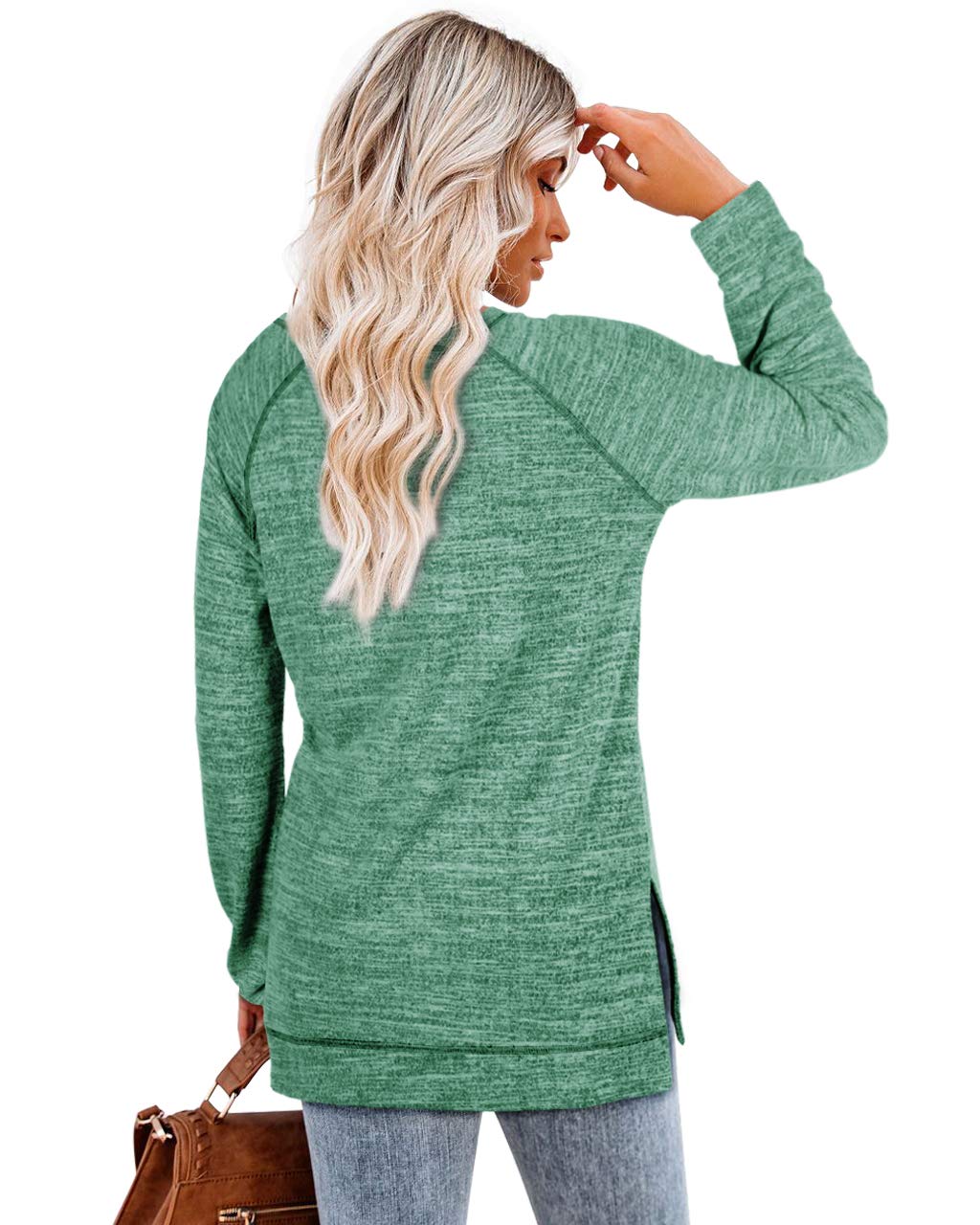 Aokosor Womens Sweaters 2024 Winter Christmas Fashion Clothes Casual Long Tops for Leggings Green XL