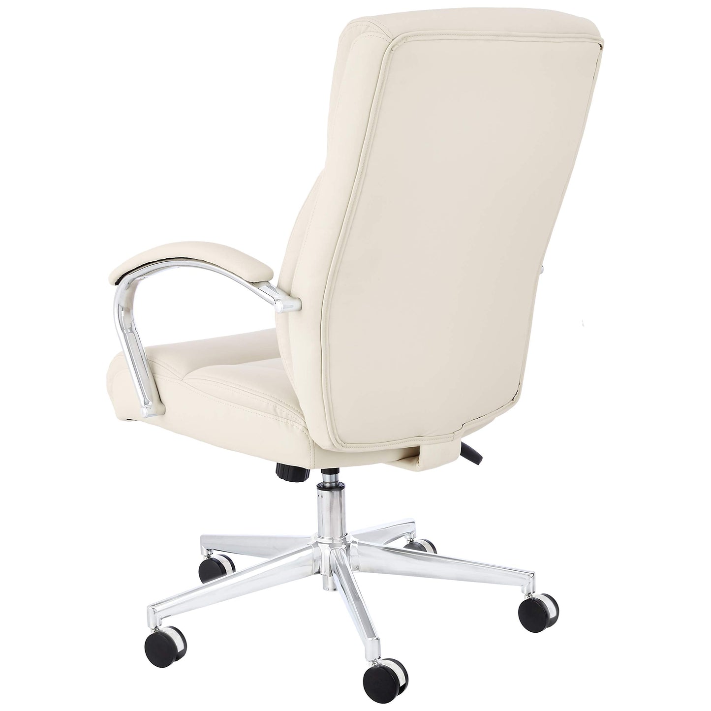 Amazon Basics Executive Desk Chair with Easy Assembly, 275lb Capacity, Oversized Cushion, 29.13"D x 25.2"W x 43.11"H, Ivory Bonded Leather