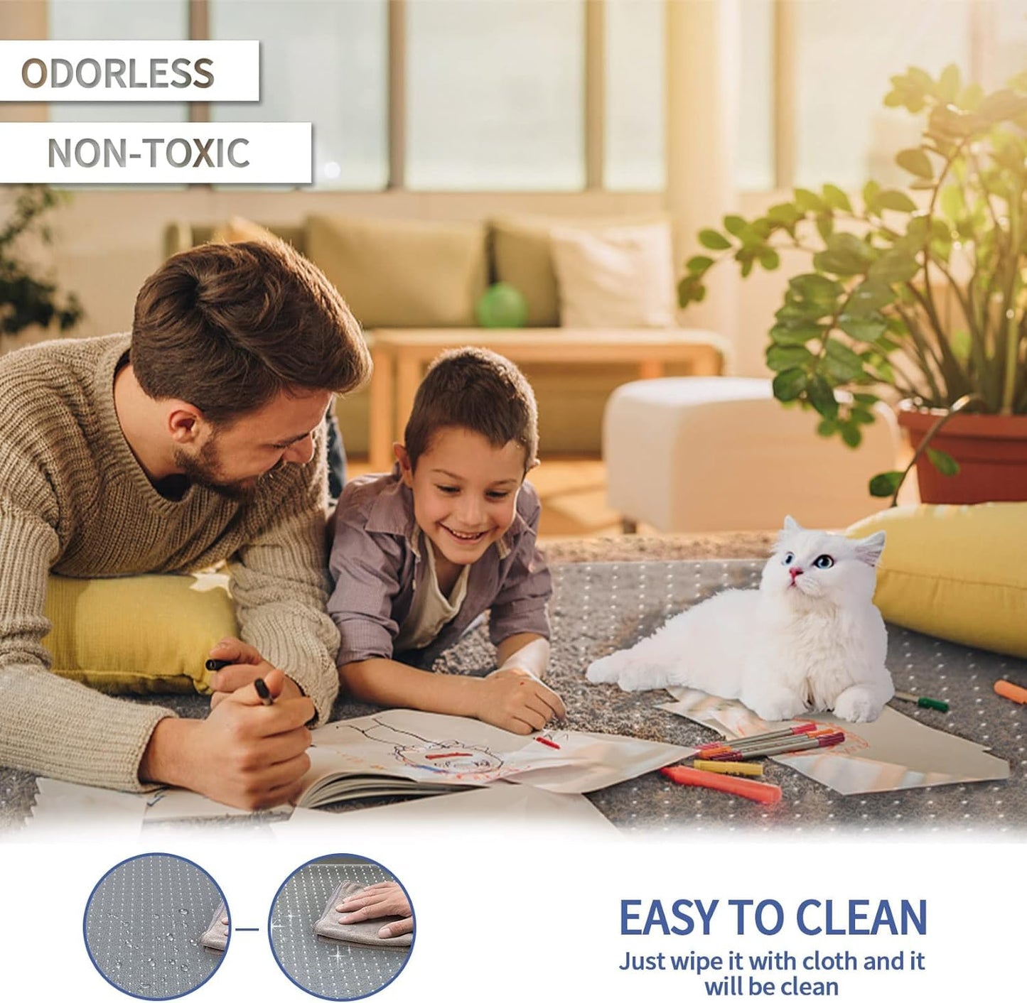 Amyracel Office Chair Mat for Low Pile Carpets, 35” x 55” Computer Chair Mat for Carpet, Clear Desk Chair Mat for Carpeted Floors, Easy Glide Floor Protector for Desk Chair