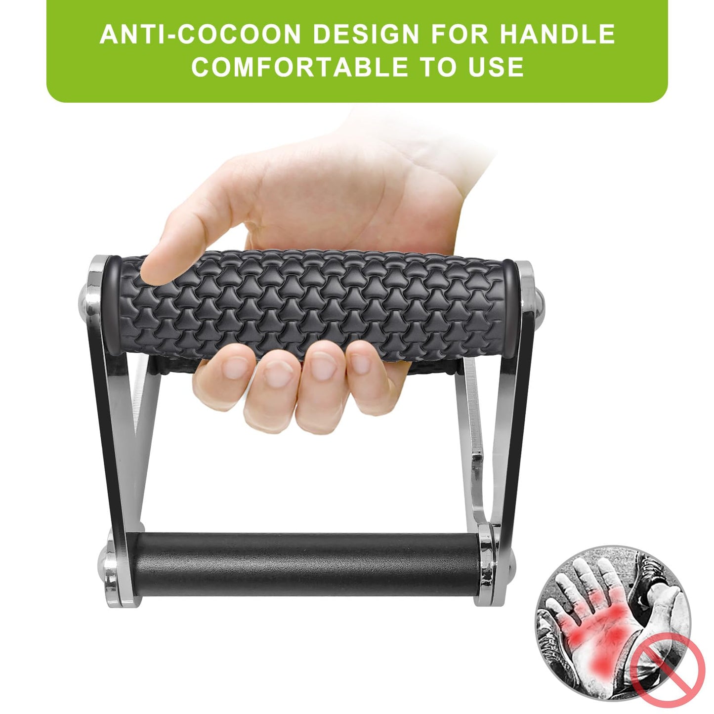 SELEWARE V Bar Row Landmine Handle Attachment for Barbell Bar, Solid Multi-Grip Landmine Handle with Non-Slip Rubber Grip for Olympic Bars Strength Training Home Gym Workouts