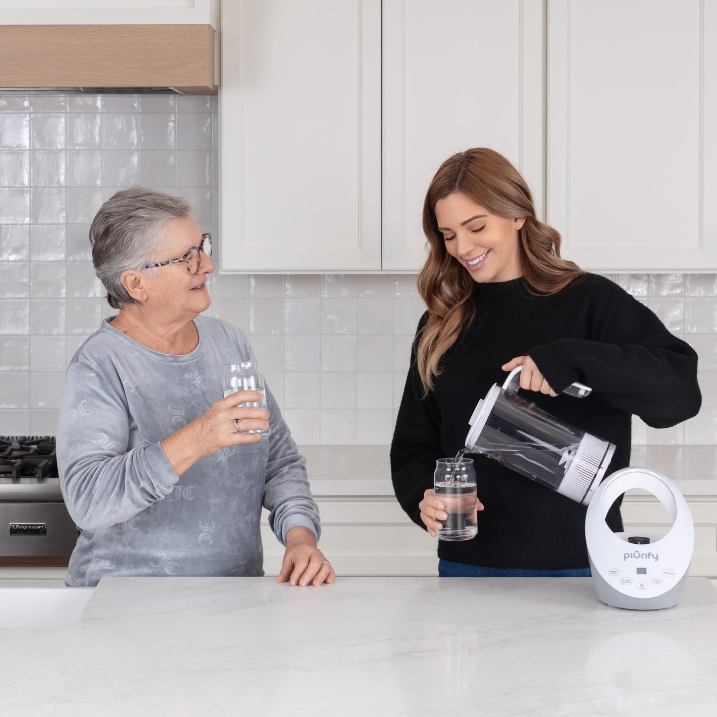 PIURIFY 50 Oz Hydrogen Water Pitcher - BPA Free Rich Hydrogen Water Generator Electrolysis Jug with SPE/PEM Technology. Hydrogen Water Machine, Balanced PH Levels and Filtered with Calcium Sulfite