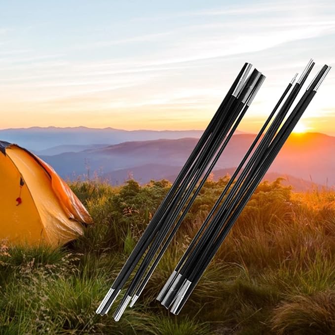 Tent Tarp Poles 4.9M, Universal 9 Sections Fiberglass Camping Tent Pole Bars Camping Awning Poles, Tent Pole Support Frames Kit Outdoor Support Rods Awning Frames Kit
