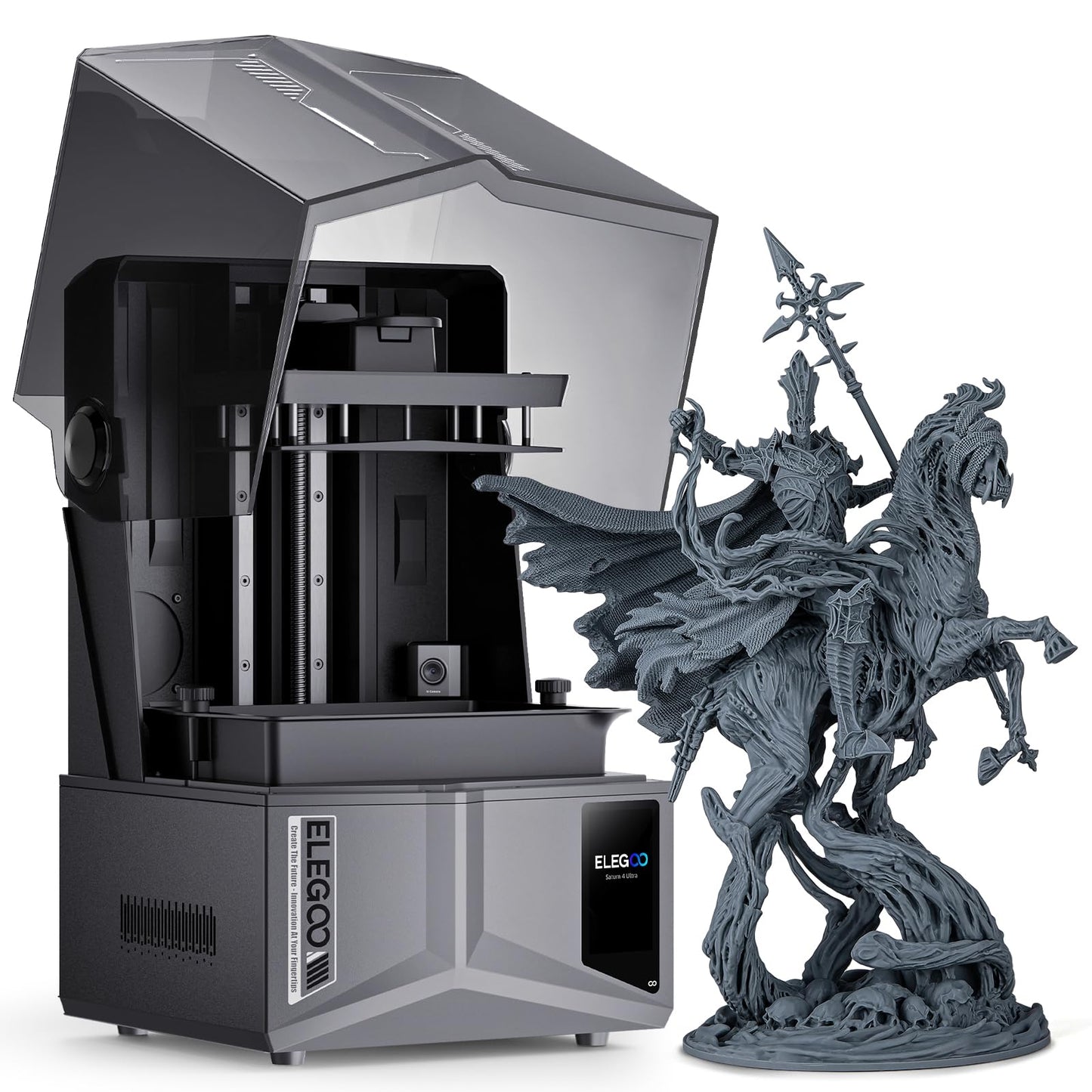 ELEGOO Saturn 4 Ultra 12K MSLA Resin 3D Printer, Smart Mechanical Sensor, Fast Printing Up to 150mm/h, AI Camera, WiFi Cluster Printing, Automatic Leveling, Large Printing Size 218.88*122.88*220mm³