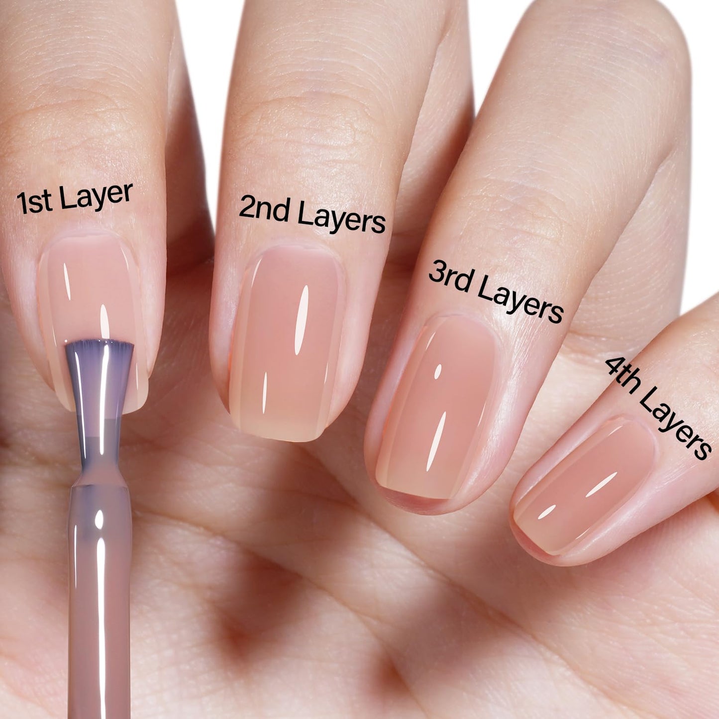 AILLSA Jelly Nude Gel Polish Dark Nude Gel Nail Polish Natural Translucent Nail Polish Soak Off U V Neutral Color Sheer Base Nail Gel Polish for Nail Art DIY French Manicure at Home 0.51 Fl Oz /GB55