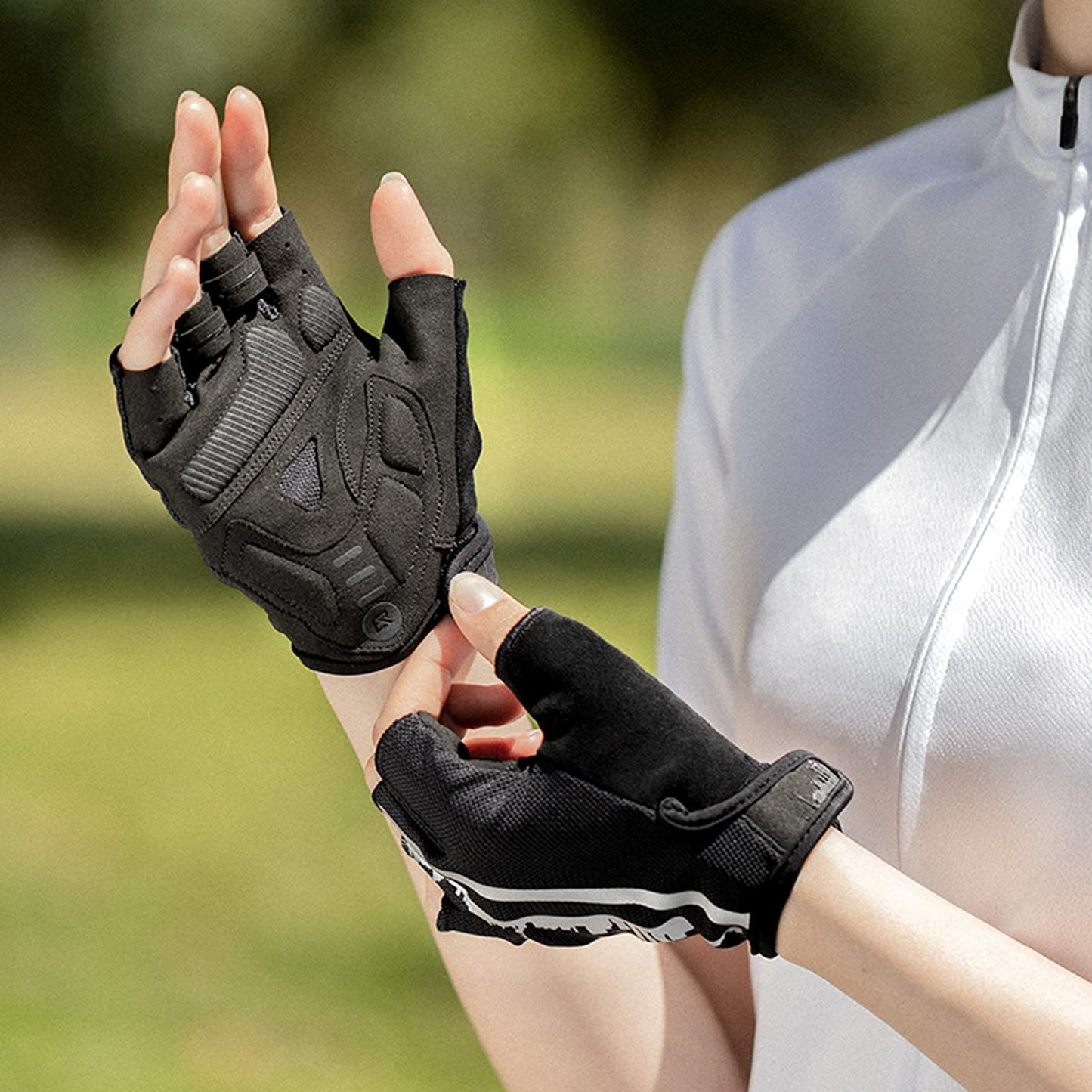 ROCKBROS Bike Gloves for Men Half Finger Biking Glove Cycling Gloves MTB Mountain Road Bicycle Gloves Shock-Absorbing SBR Pad Anti-Slip Breathable Summer Unisex Women