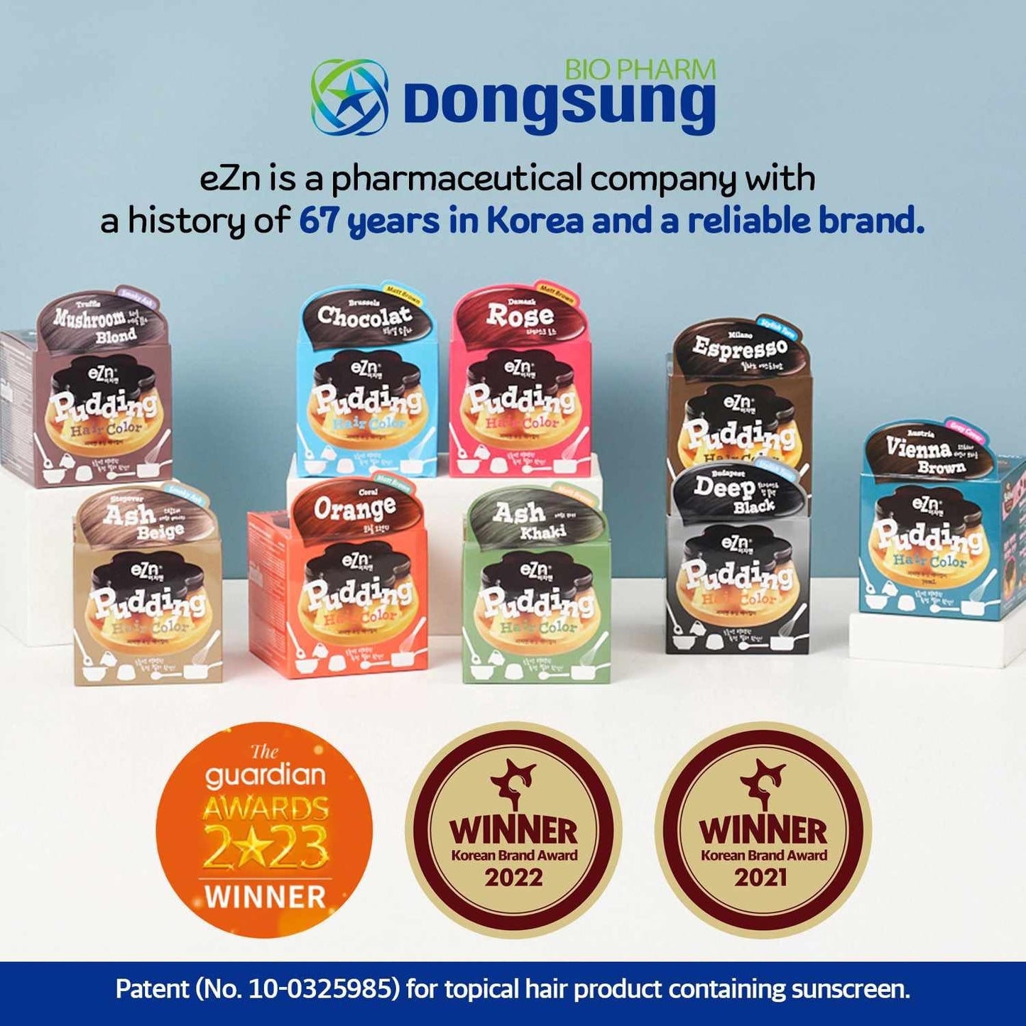 eZn Pudding Hair Dye Ammonia Free Semi-Permanent Self Hair Dye DIY Kit included contain Keratin Made in Korea Beauty (Ash Blue)