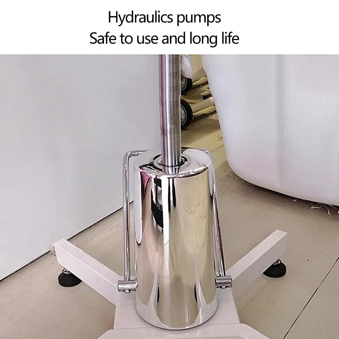 360°Swivel Dog Washing Station Hydraulic Lift Pet Grooming Table Heavy Duty Pet Grooming Table with Non-Slip Countertop Thickened Steel Frame Black and White