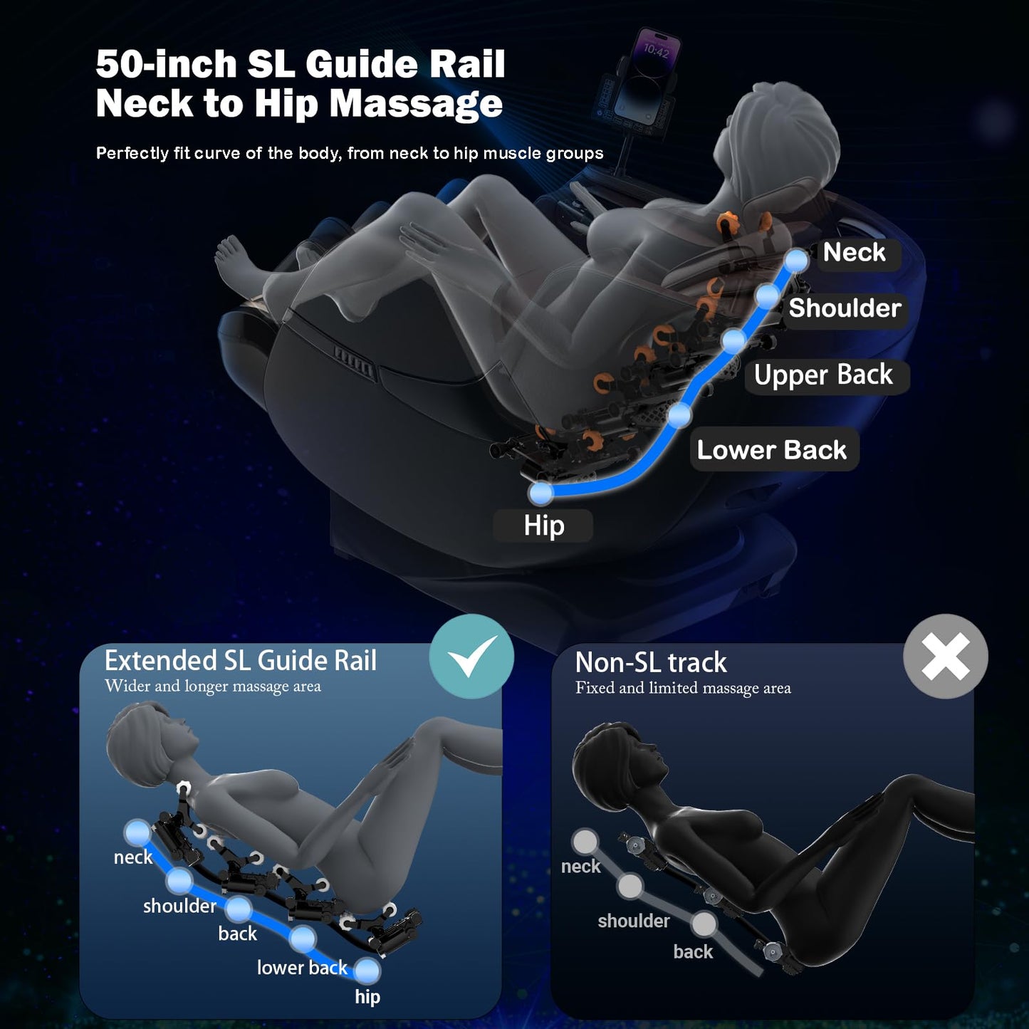 KoziSense 2025 Massage Chair Full Body, Zero Gravity SL-Track Shiatsu Massage Recliner Chair with Heat, AI Control, Body Scan and Calfrest Extension