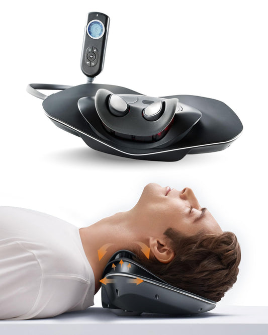 MYTREX Neck Stretcher Cervical Traction Device: Neck Massager with Heat Pillow Pain Relief Support for Home Use Pain Relaxer