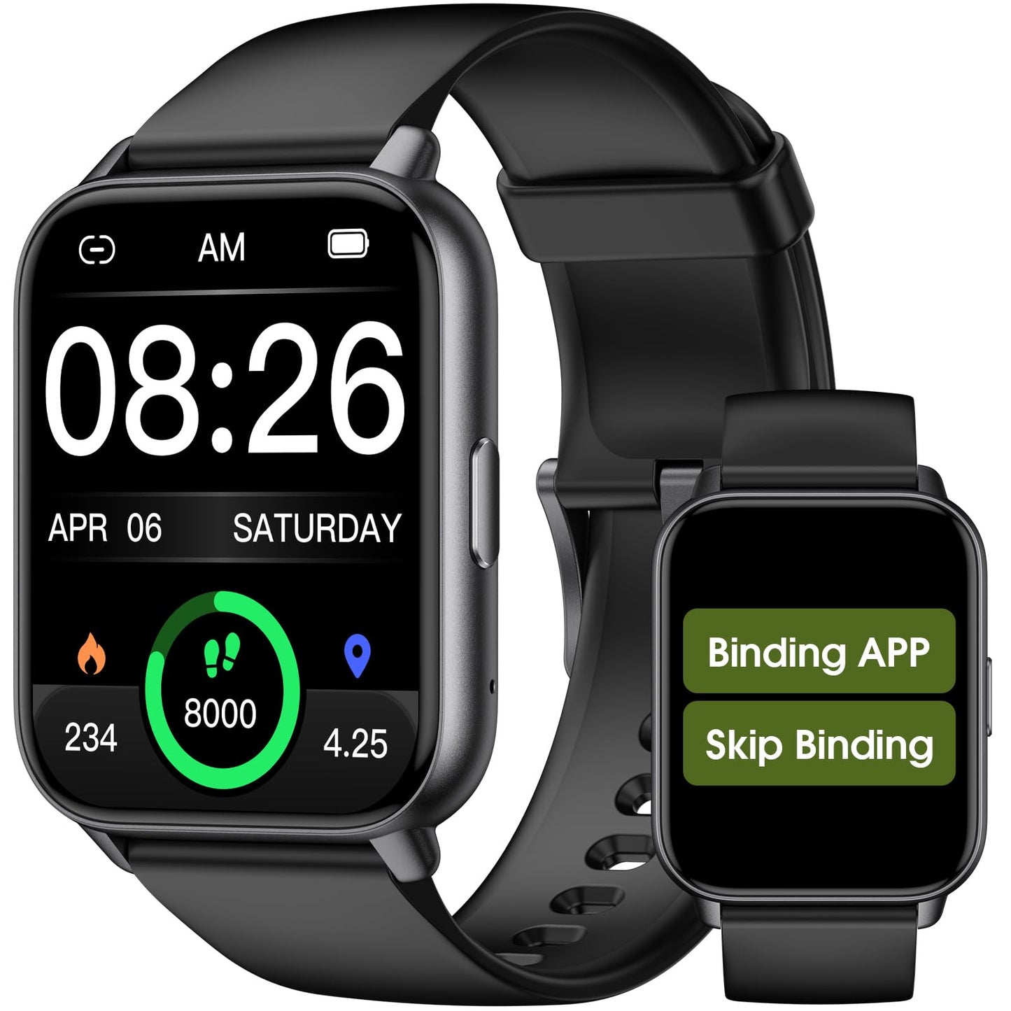Kummel Smart Watch for Men Women, No App/Phone Required, Fitness Tracker with Pedometer, Bluetooth Call (Answer/Make Call), Heart Rate Blood Oxygen Monitor Step Counter, 100+ Sports Modes
