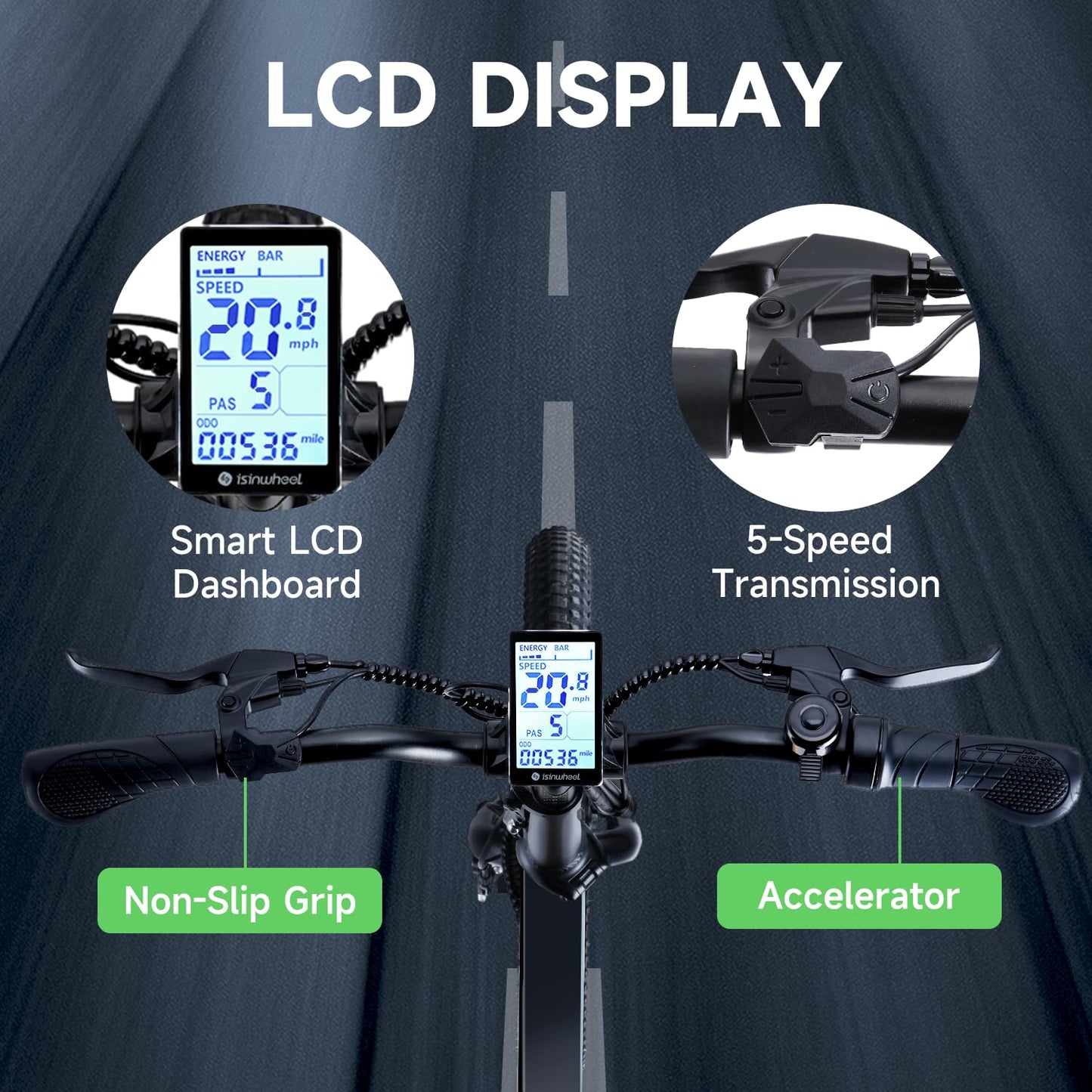 isinwheel U5 Electric Bike Adult 500W, 20" Folding Bikes, 20MPH Max Range 45+ Mile, 48V 374.4Wh Removable Battery, Weighs 48.5lbs, Suitable for Leisure Riding, UL 2849 Certified (Standard & Black)