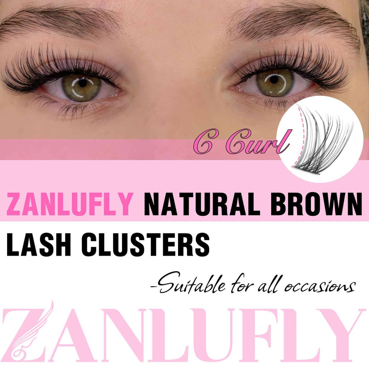 Lash CLusters Wispy Eyelash Clusters Natural Lash Extensions C Curl zanlufly Individual Lashes DIY Eyelash Extensions at Home Mix Length Cluster Lashes (180Pcs,8-16MM)