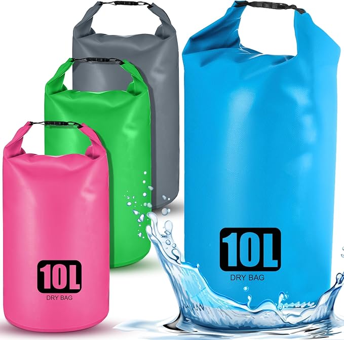 Shappy 4 Pcs Waterproof Dry Bag Floating Waterproof Dry Bag Backpack Durable Lightweight PVC Marine Dry Bags for Travel Kayaking Rafting Boating Swimming Camping Hiking Fishing(10 L)