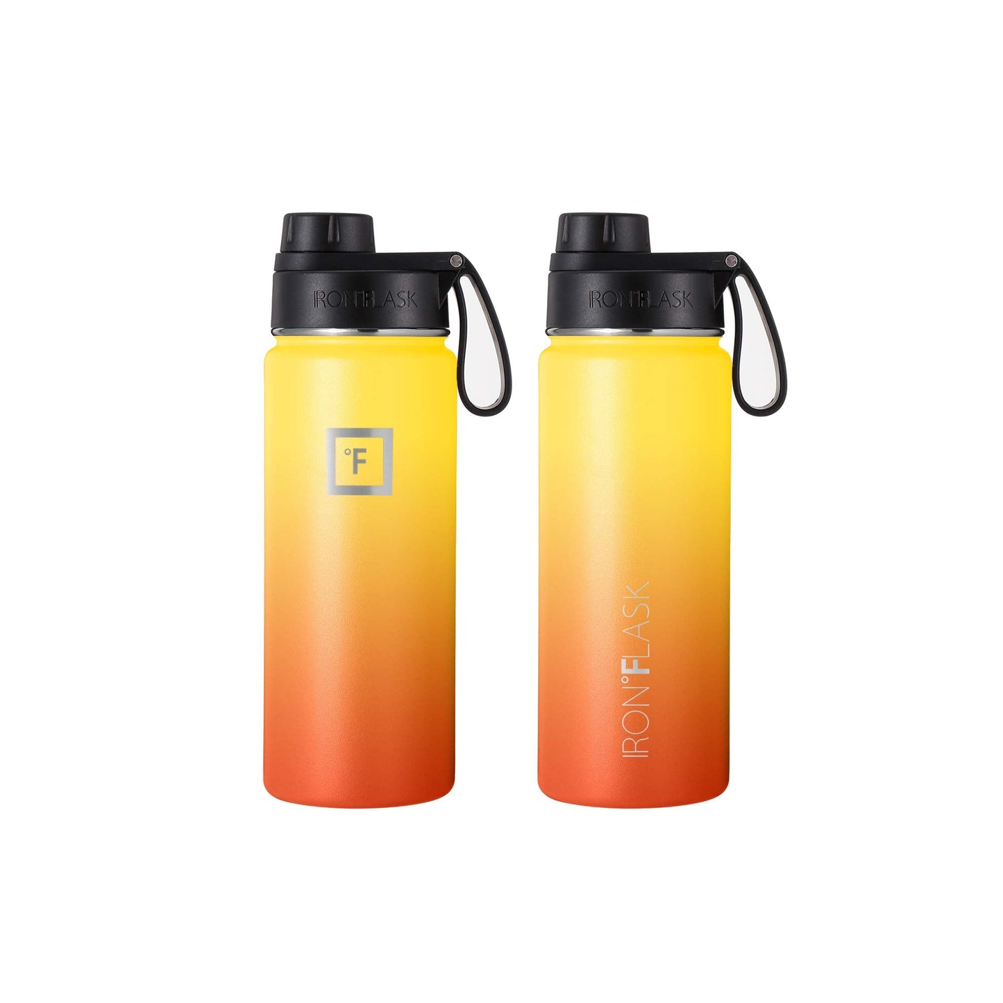 IRON °FLASK Sports Water Bottle - 18 Oz 3 Lids (Wide Spout Lid), Leak Proof - Stainless Steel Gym & Sports Bottles for Men, Women & Kids - Double Walled, Insulated Thermos, Mothers Day Gifts for Mom