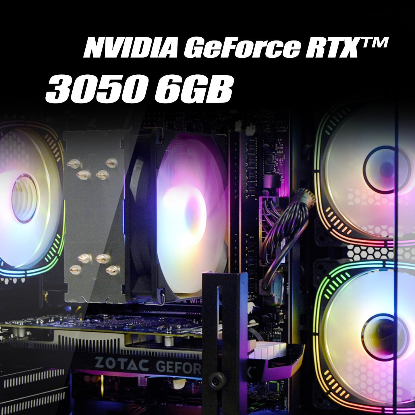 LXZ Gaming PC Desktop, I5-12400F, 2.5GHz, GeForce RTX 3050 6GB, 16GB DDR4 RAM, 1TB NVME SSD, for Gaming and Work, Black