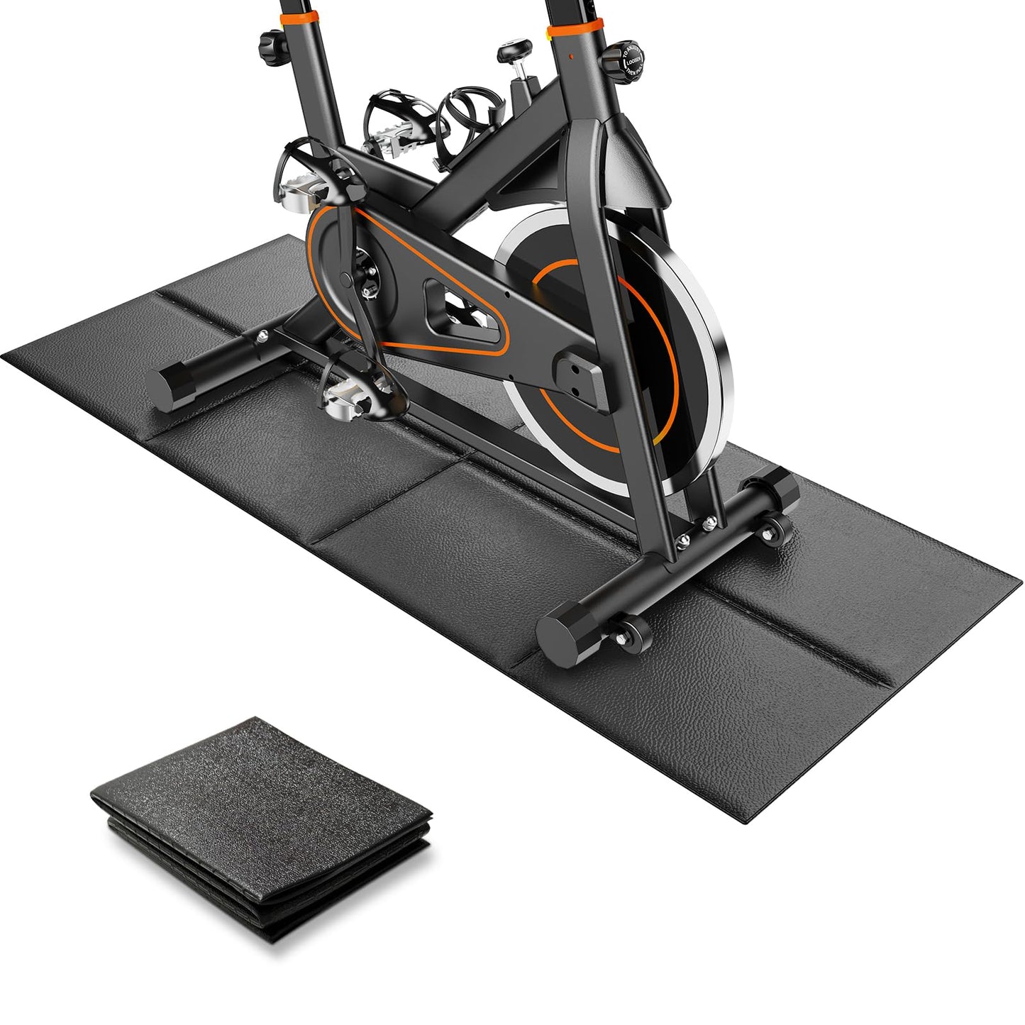 Treadmill Mat for Carpet Hardwood Floor Protection, Foldable, Under Desk Treadmill Mat, Compatible with Walking Pad Treadmill, Exercise Bike Mat for Home Gym Workout, Waterproof & Anti-Slip, 6mm Thick