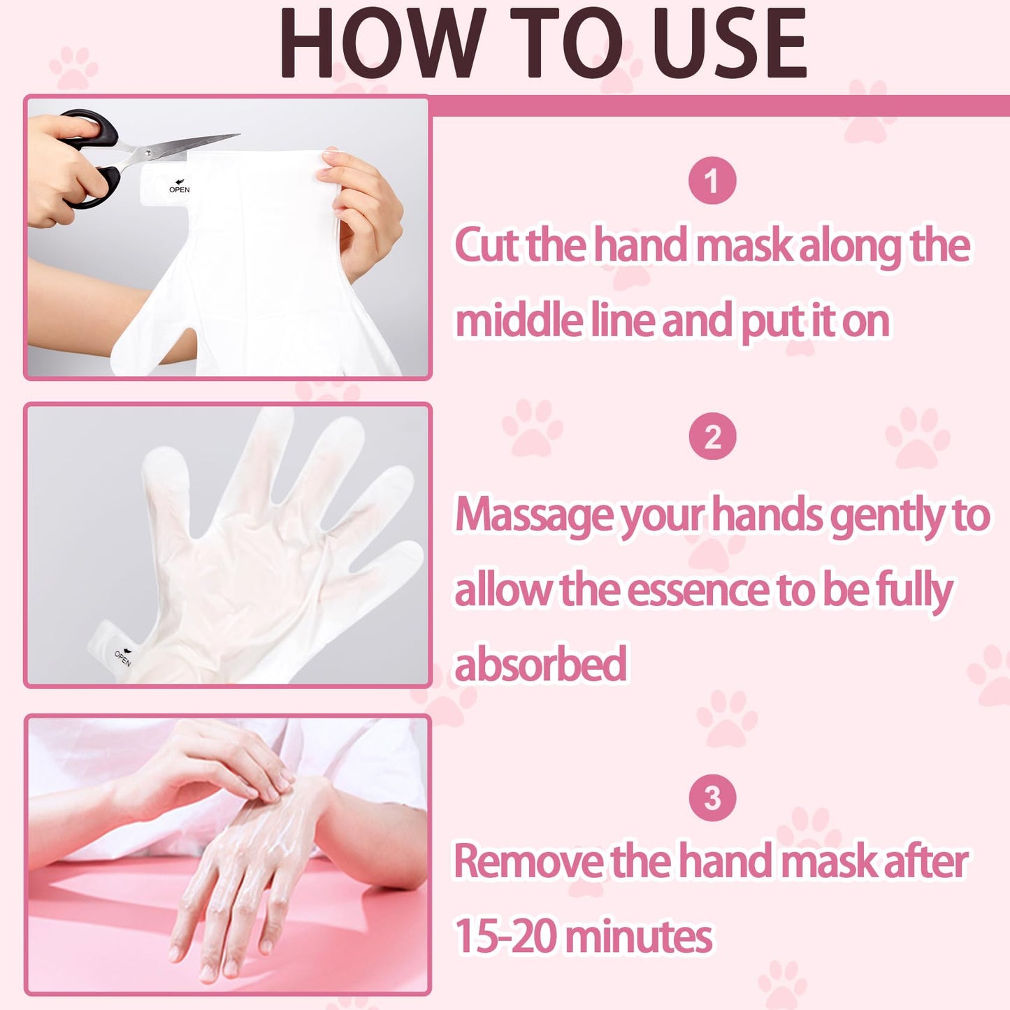 JunKuJK 6PCS Hand Masks,Hydrating Hand Masks Moisturizing Gloves Overnight for Dry Cracked Hands,Daily Hand Care Hand Masks Gift Set for Women and Men M