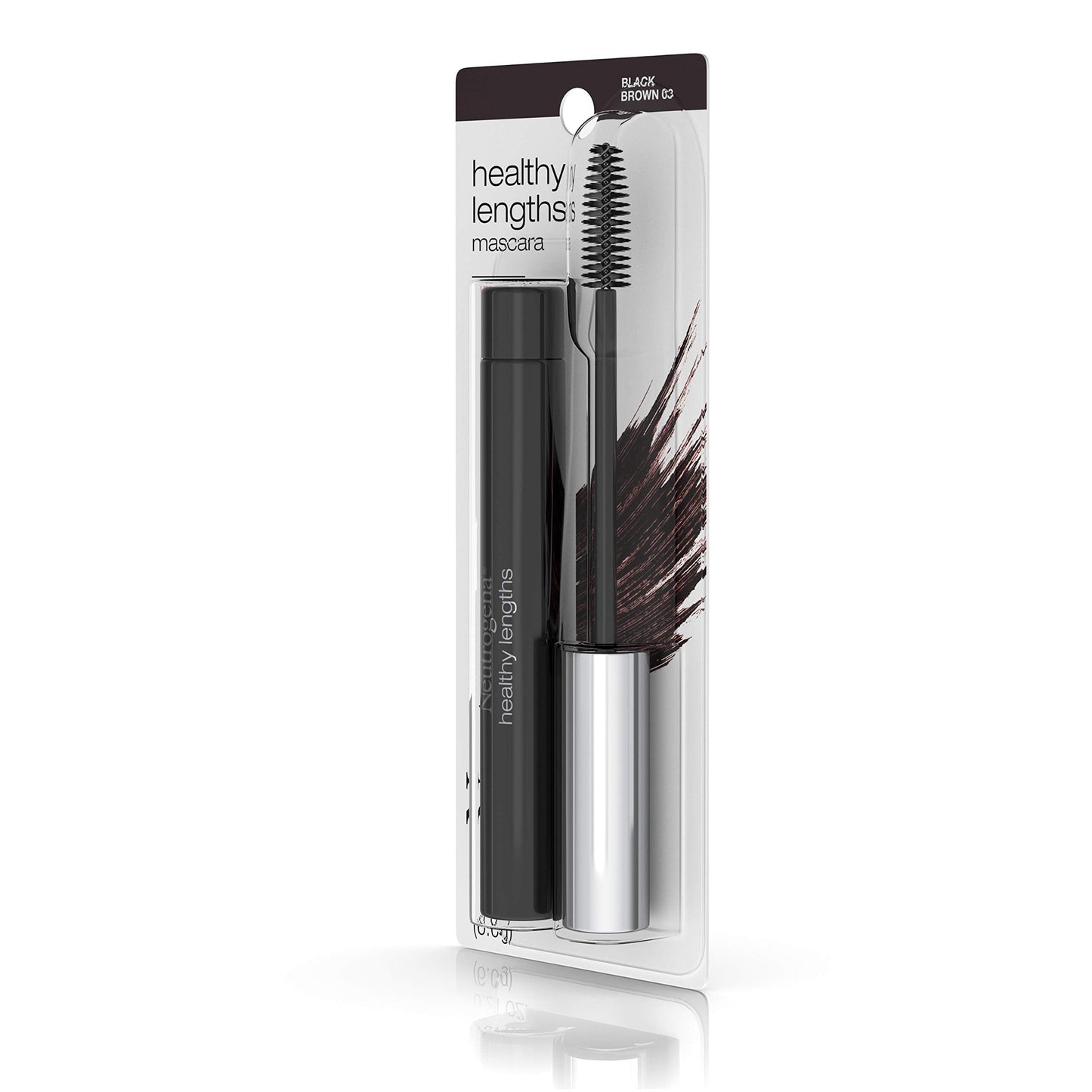 Neutrogena Healthy Lengths Mascara for Stronger, Longer Lashes, Clump-, Smudge- and Flake-Free Mascara with Olive Oil, Vitamin E and Rice Protein, Black/Brown 03,.21 oz
