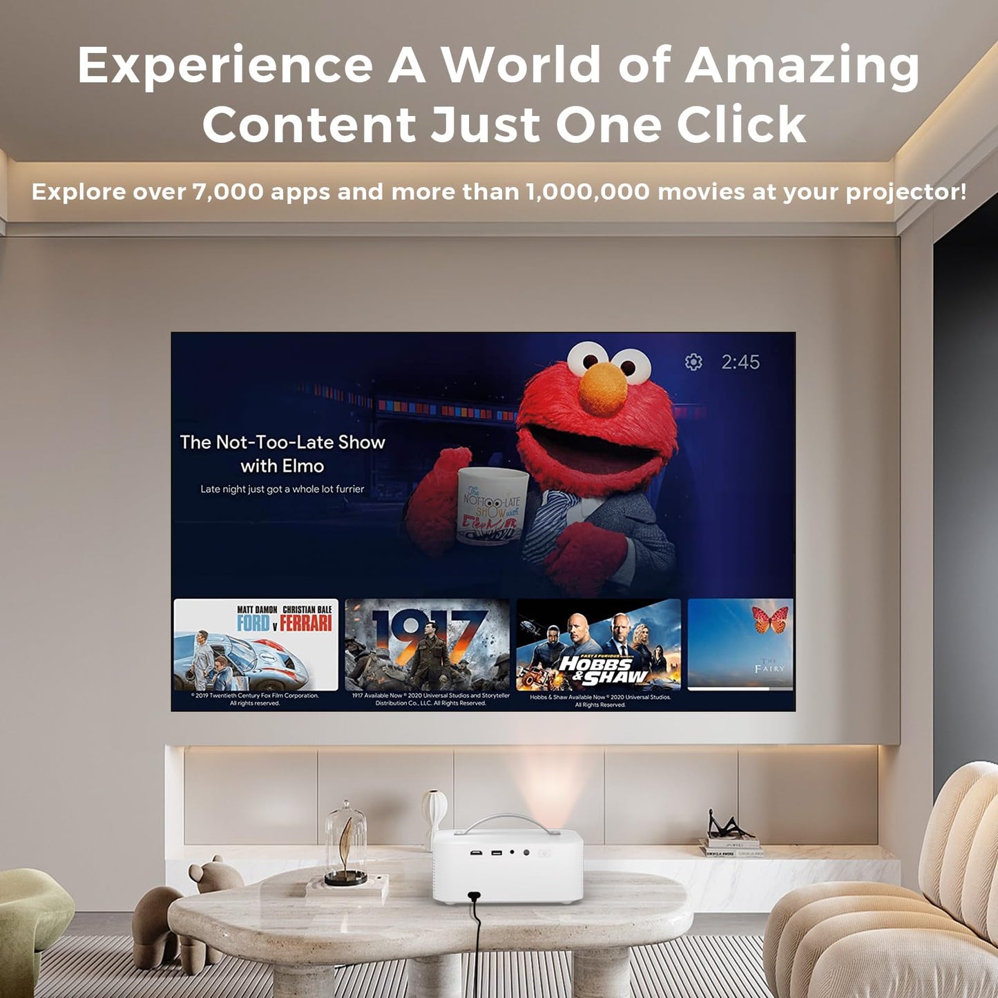 [AI Movin 2.0 System/1200 ANSI/Auto Focus] Projector-4K with WiFi 6 and Bluetooth, 30W DoIby Audio APPS Built-in Outdoor-Projector, Lisowod 1080P Smart Portable Proyector with HDR10+ 2025 Upgraded