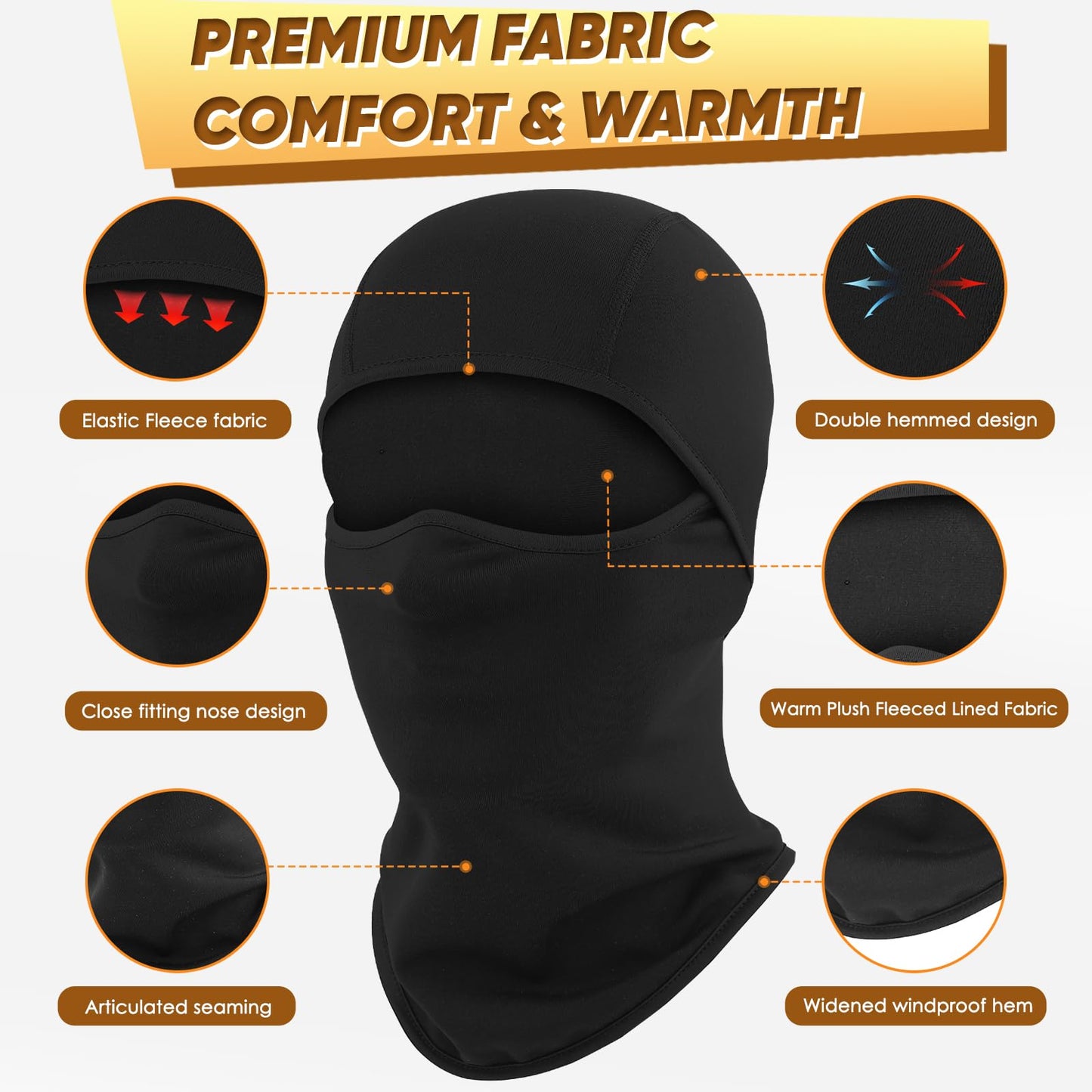 Ameceres Kids Balaclava Ski Mask Cold Weather Windproof Tactical Face Mask Winter for Skiing Snowboarding Cycling (2)