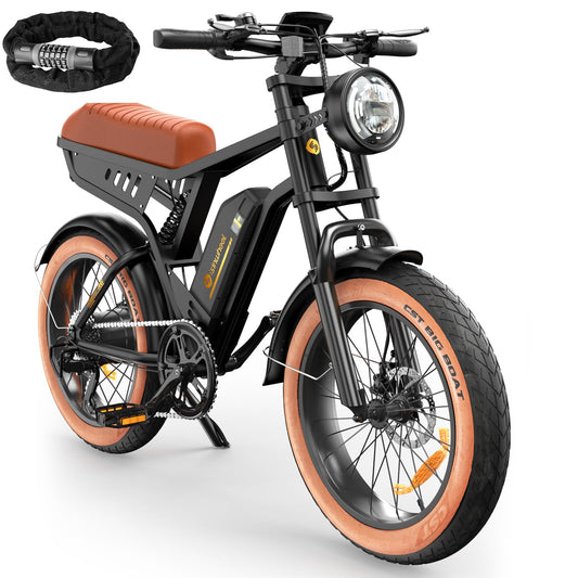 R6 Electric Bike Adults 1500W Ebike, 28MPH, 55-75 Miles Electric Motorcycle with 13AH Battery, 20" Fat Tire Electric Dirt Bike, 7-Speed E-Bike Full Suspension, 𝗥/𝗟 𝗧𝘂𝗿𝗻 𝗛𝗲𝗮𝗱𝗹𝗶𝗴𝗵𝘁