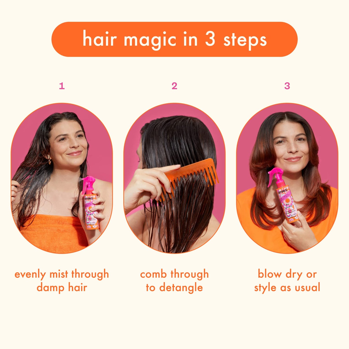 amika the wizard silicone-free detangling primer, 60ml