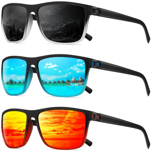 QALLY Polarized Sunglasses Men, Mens Sunglasses Polarized UV protection Lightweight Sun Glasses for Driving Fishing Golf