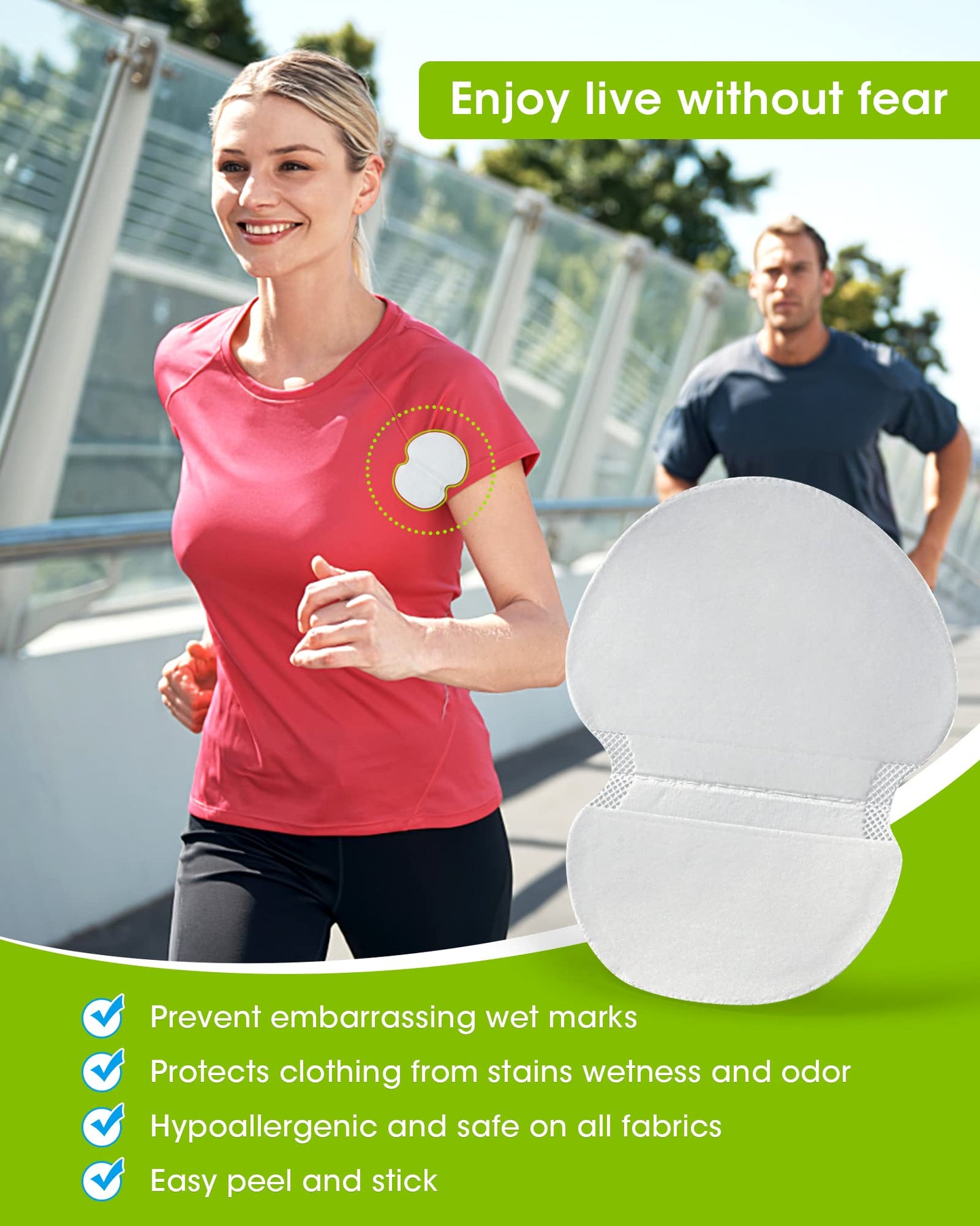 Underarm Sweat Pads - OTTOLIVES PREMIUM QUALITY Fight Hyperhidrosis [50 PCS] for Men and Women Comfortable, Non Visible, Extra Adhesive, Disposable Dress Guards/Shields, Non Sweat Armpit Protection