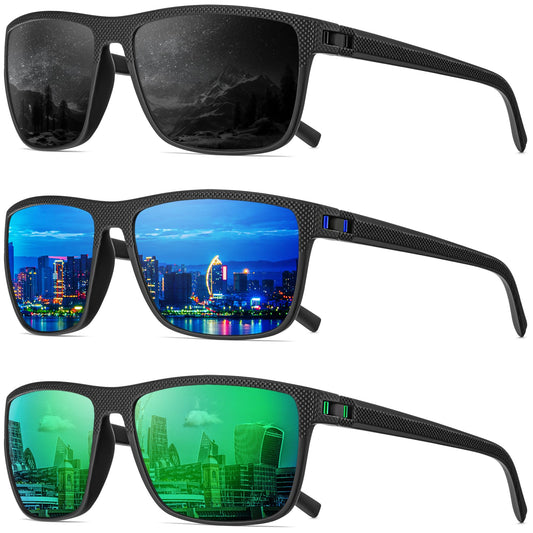 QALLY Polarized Sunglasses Men, Mens Sunglasses Polarized UV protection Lightweight Sun Glasses for Driving Fishing Golf