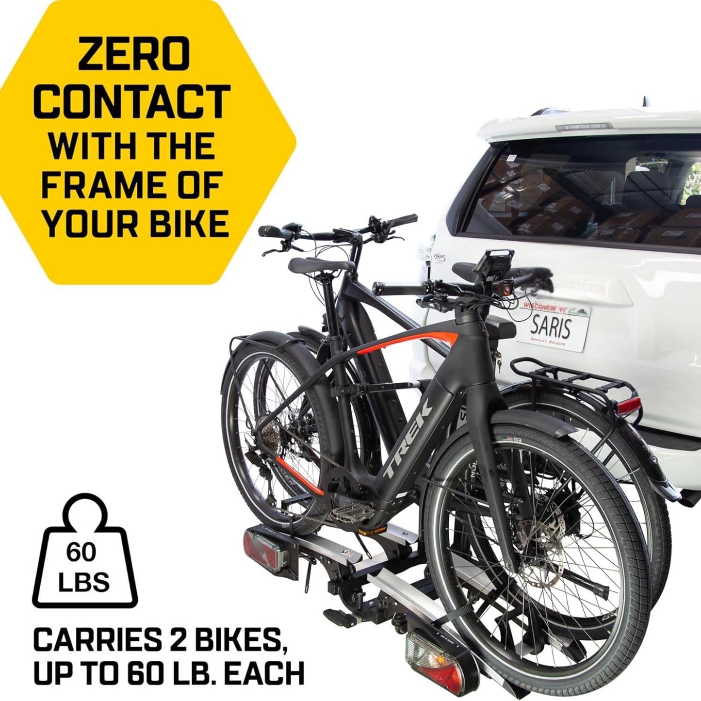 Saris Door County 2 Bike Motorized Hitch Rack | Electric Hitch Lift for Easy Loading | Built-in Tilt and Electric Rear Lights | Made in The USA. (Door County)